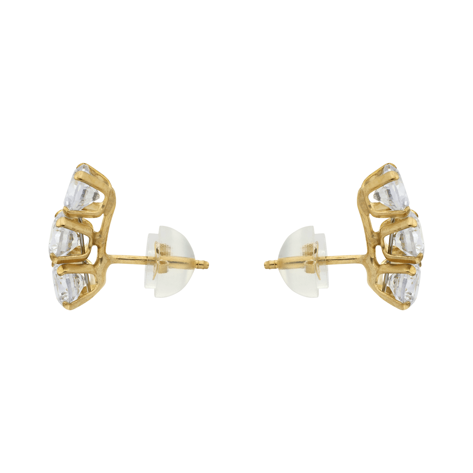 Boucles d'Oreilles 3 Oxyde de Zirconium quatre millimètres