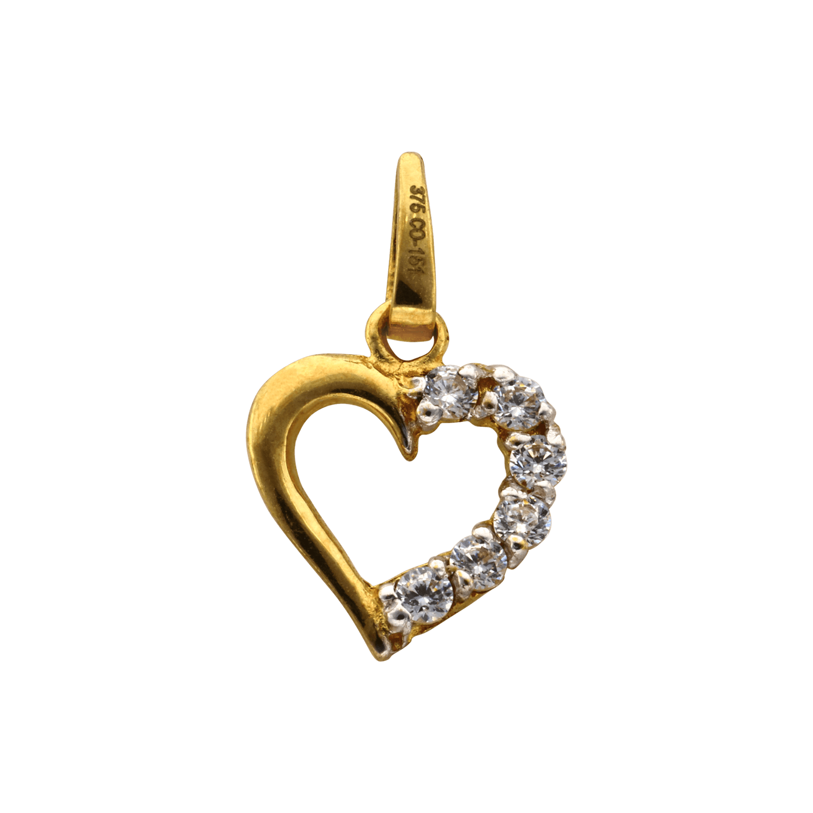 pendentif coeur et Oxyde de Zirconium or jaune