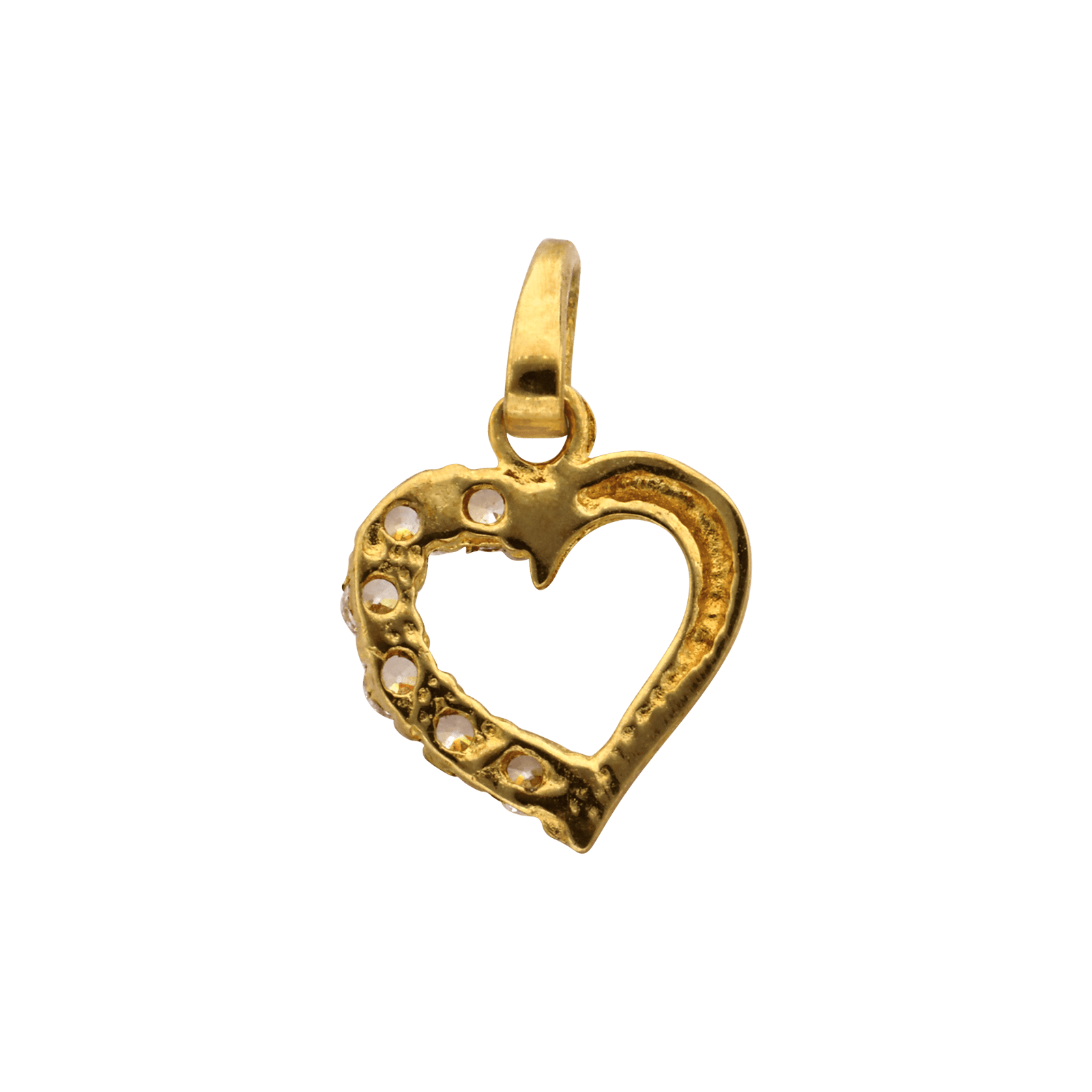 pendentif coeur et Oxyde de Zirconium or jaune