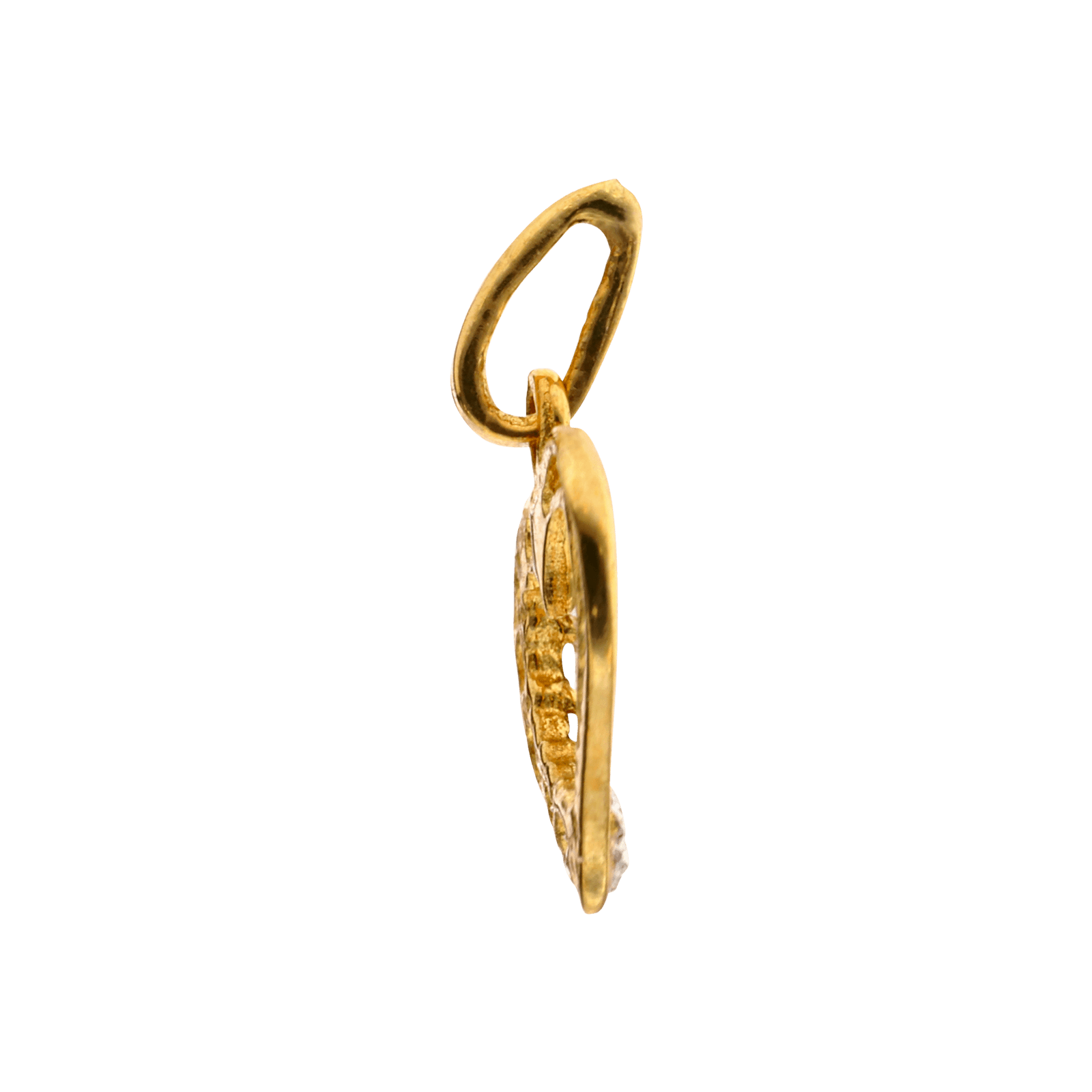pendentif coeur et Oxyde de Zirconium or jaune