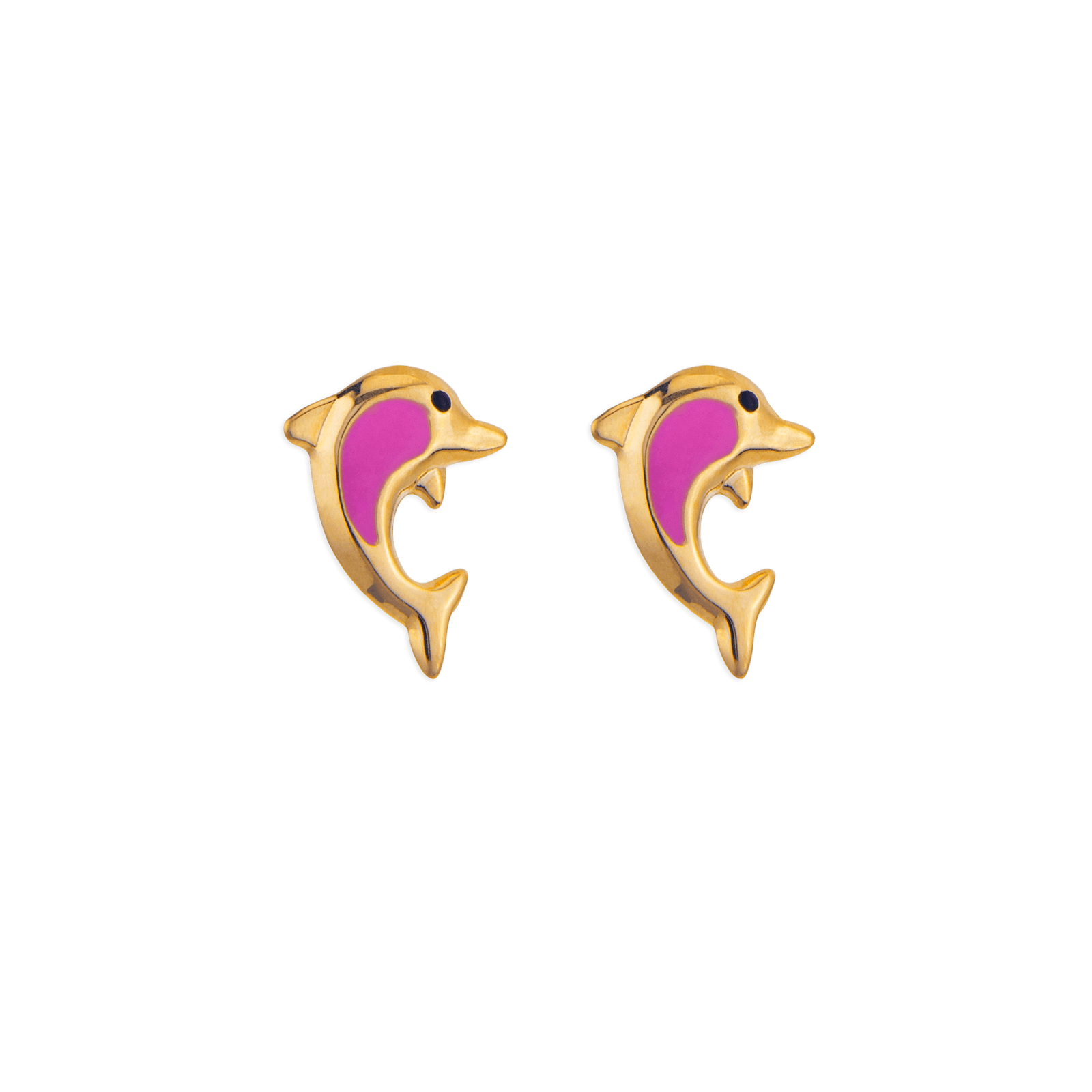Boucles d'Oreilles dauphin laqué rose