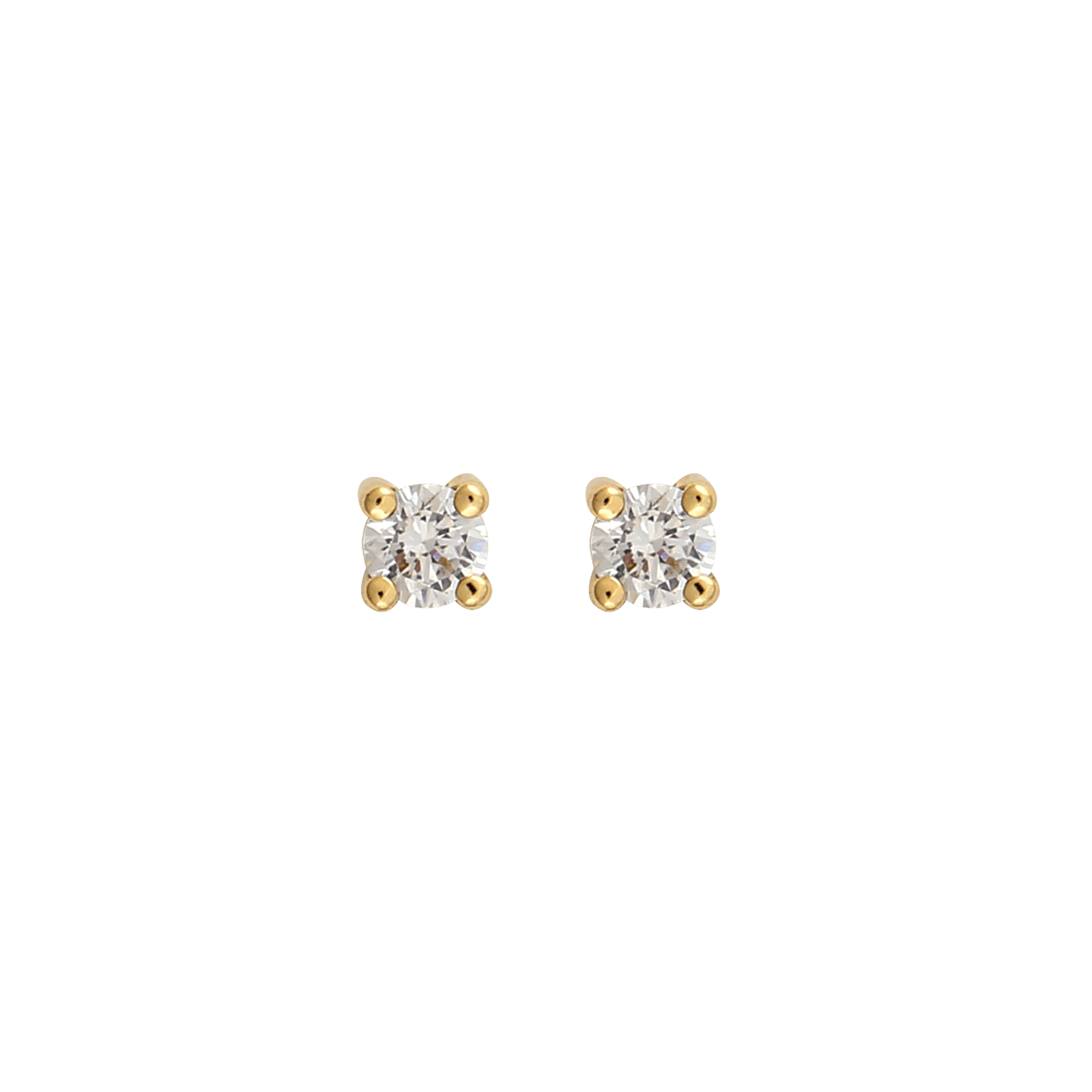 Boucles D'oreilles Or375 Zirconium 4mm