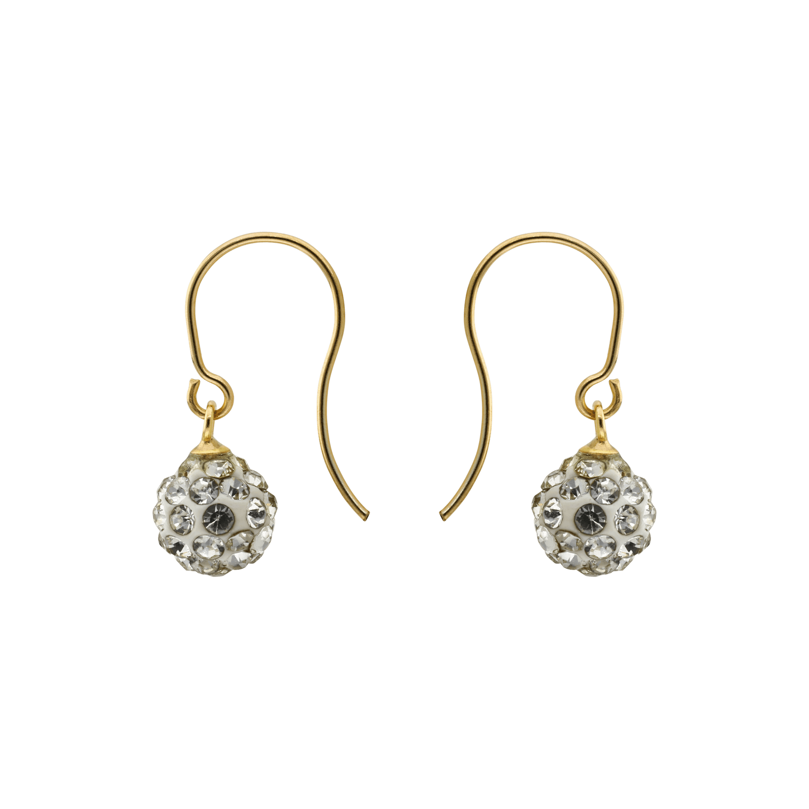 Boucles d'Oreilles crochet et boule cristal 6 millimètres