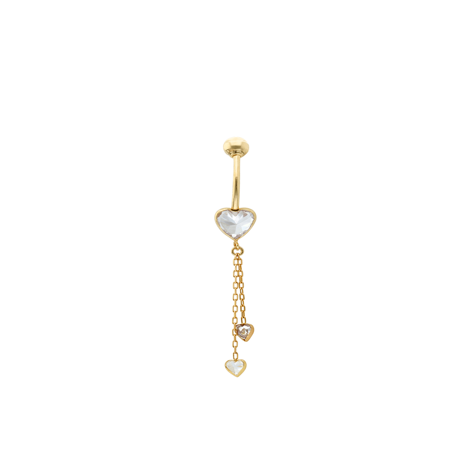 Piercing Nombril 3 cœurs Oxyde de Zirconium
