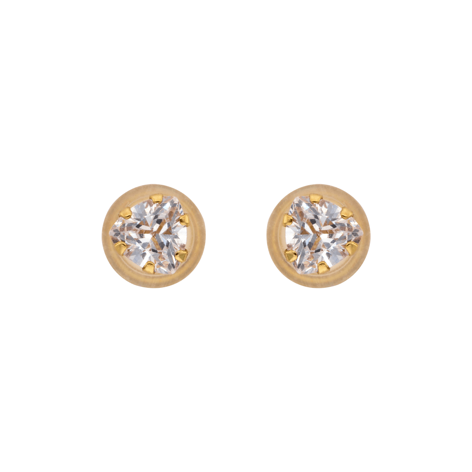 Boucles d'Oreilles Oxyde de Zirconium triangle quatre millimètres