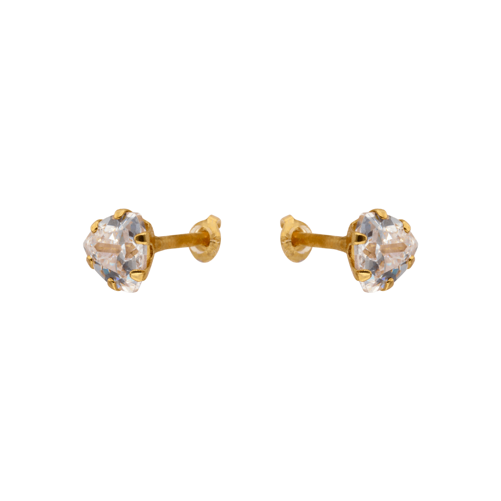 Boucles d'Oreilles Oxyde de Zirconium triangle quatre millimètres