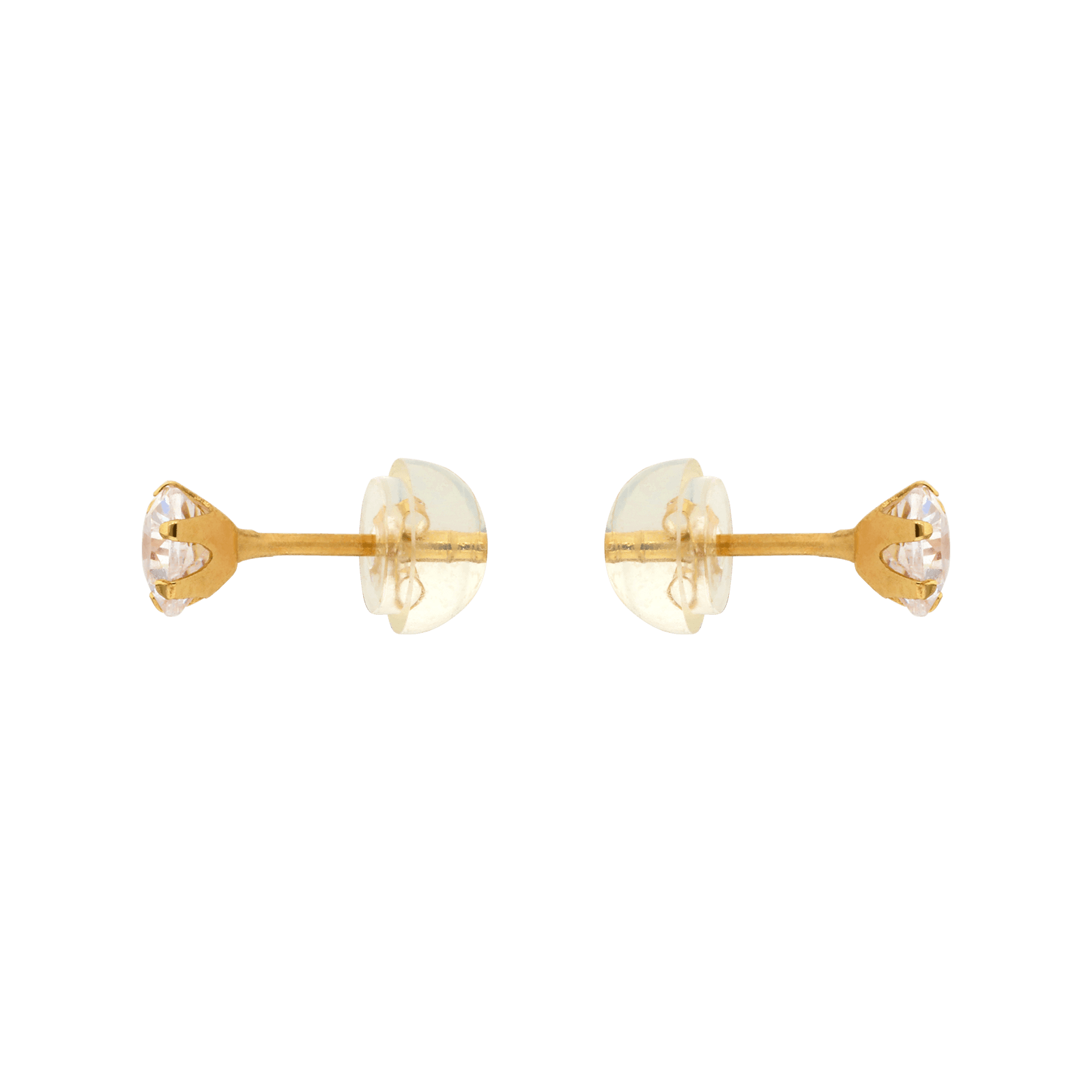 Boucles d'Oreilles Oxyde de Zirconium triangle quatre millimètres