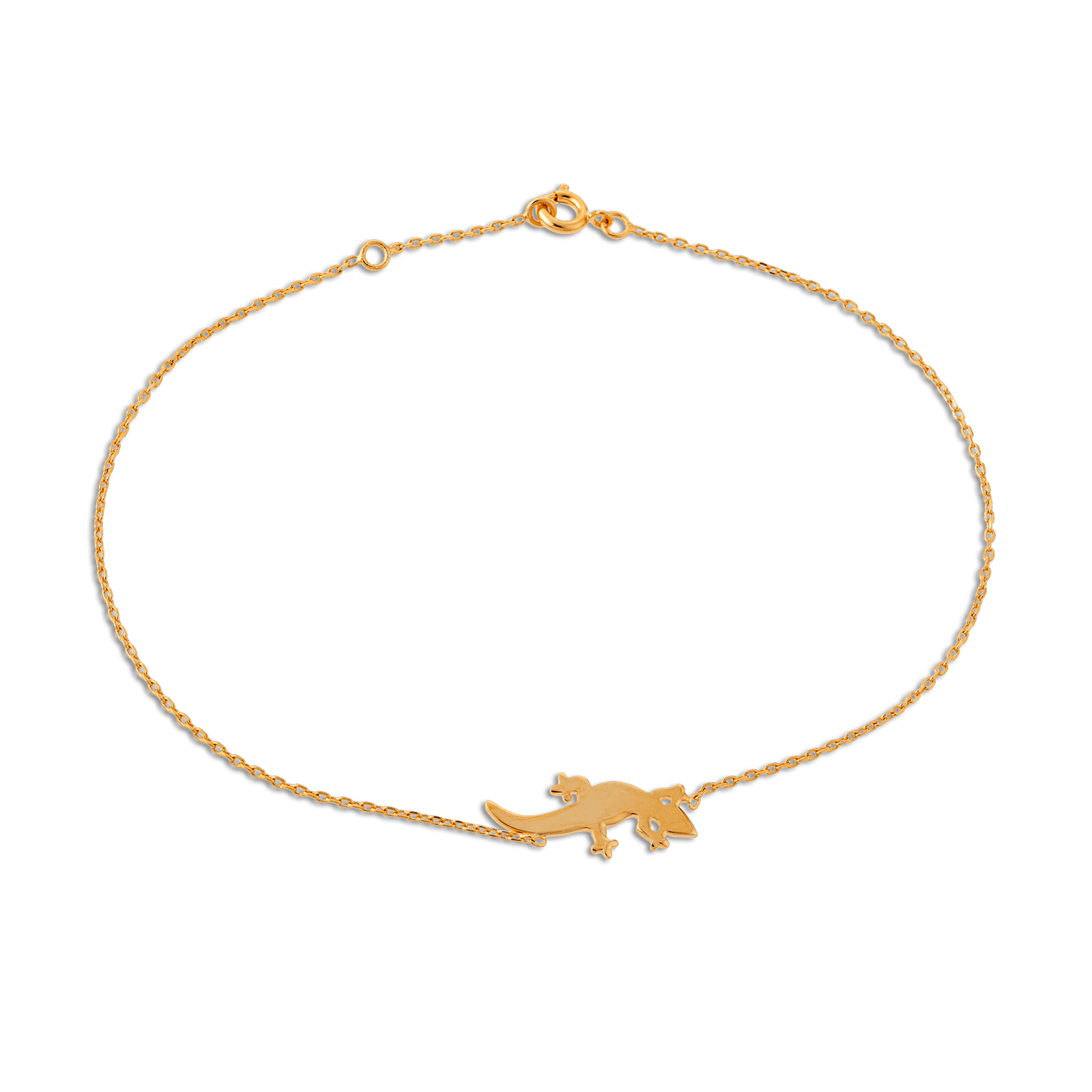 Chaîne Cheville Plaqué Or Gecko