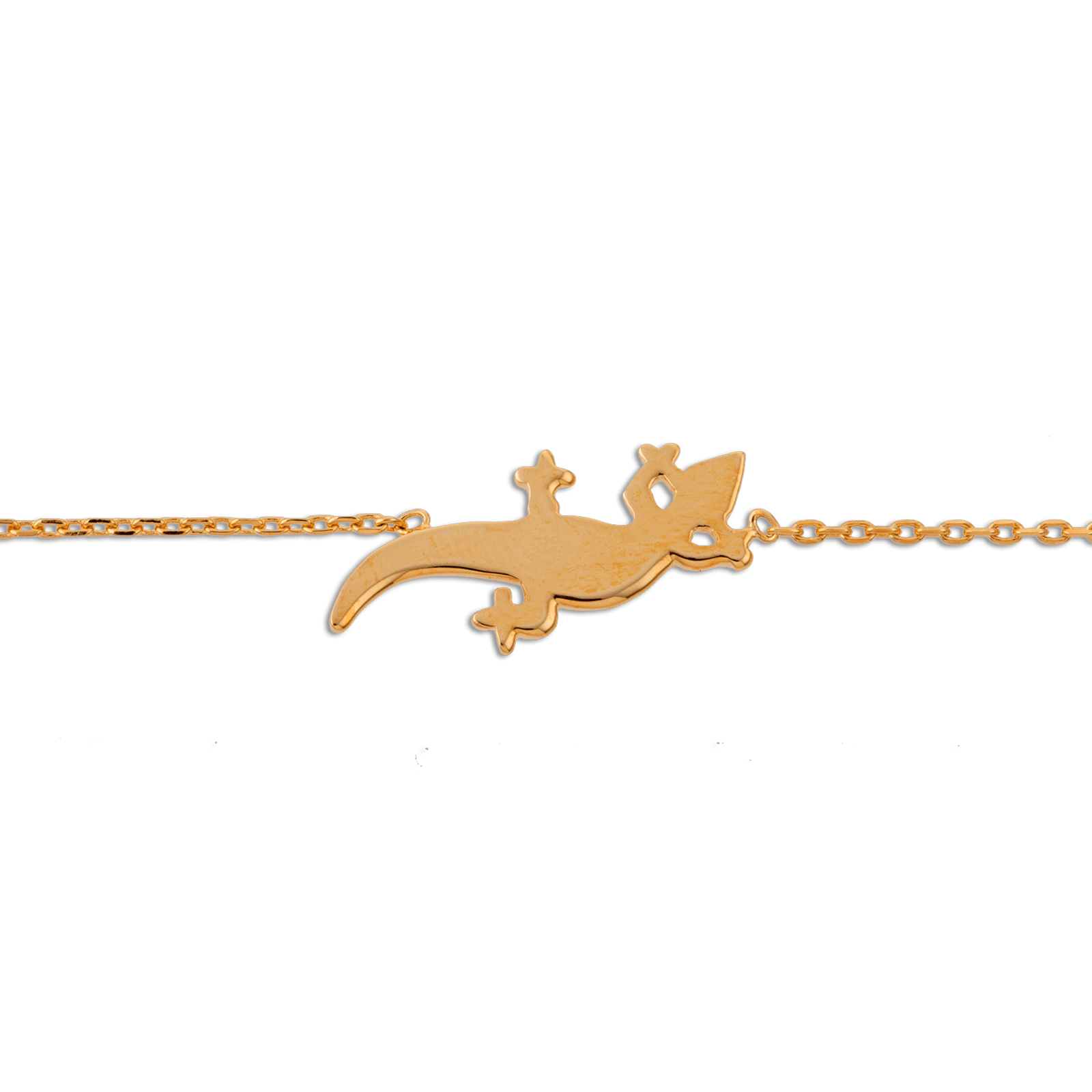 Chaîne Cheville Plaqué Or Gecko