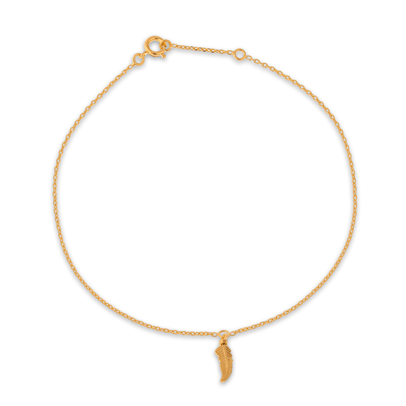 Chaîne Cheville Plaqué Or Plume