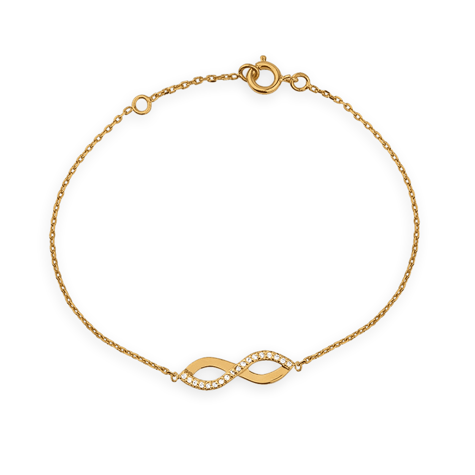Bracelet Plaqué Or Infini Zirconium