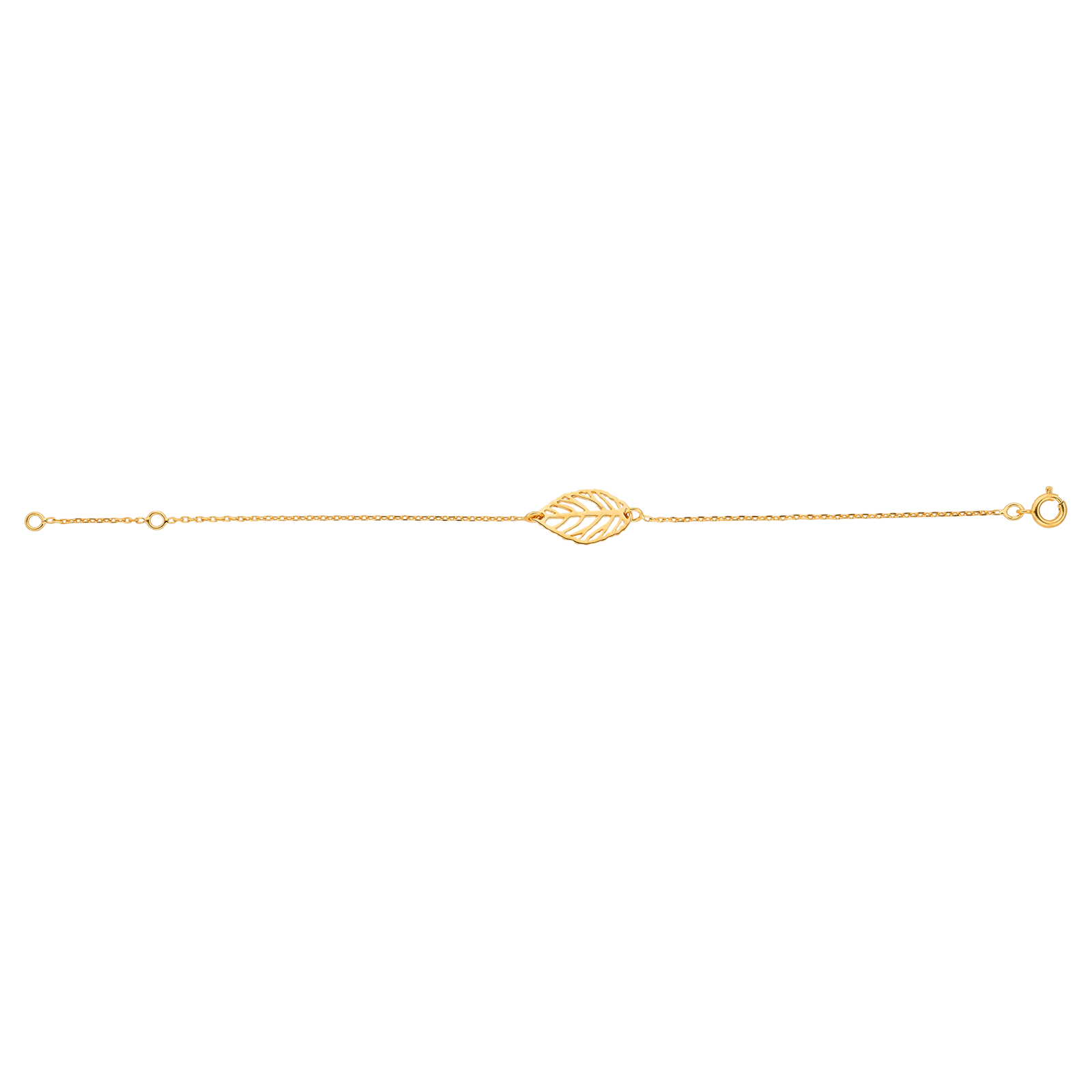 Bracelet Feuille 10*18mm 16A18cm Plaqué Or