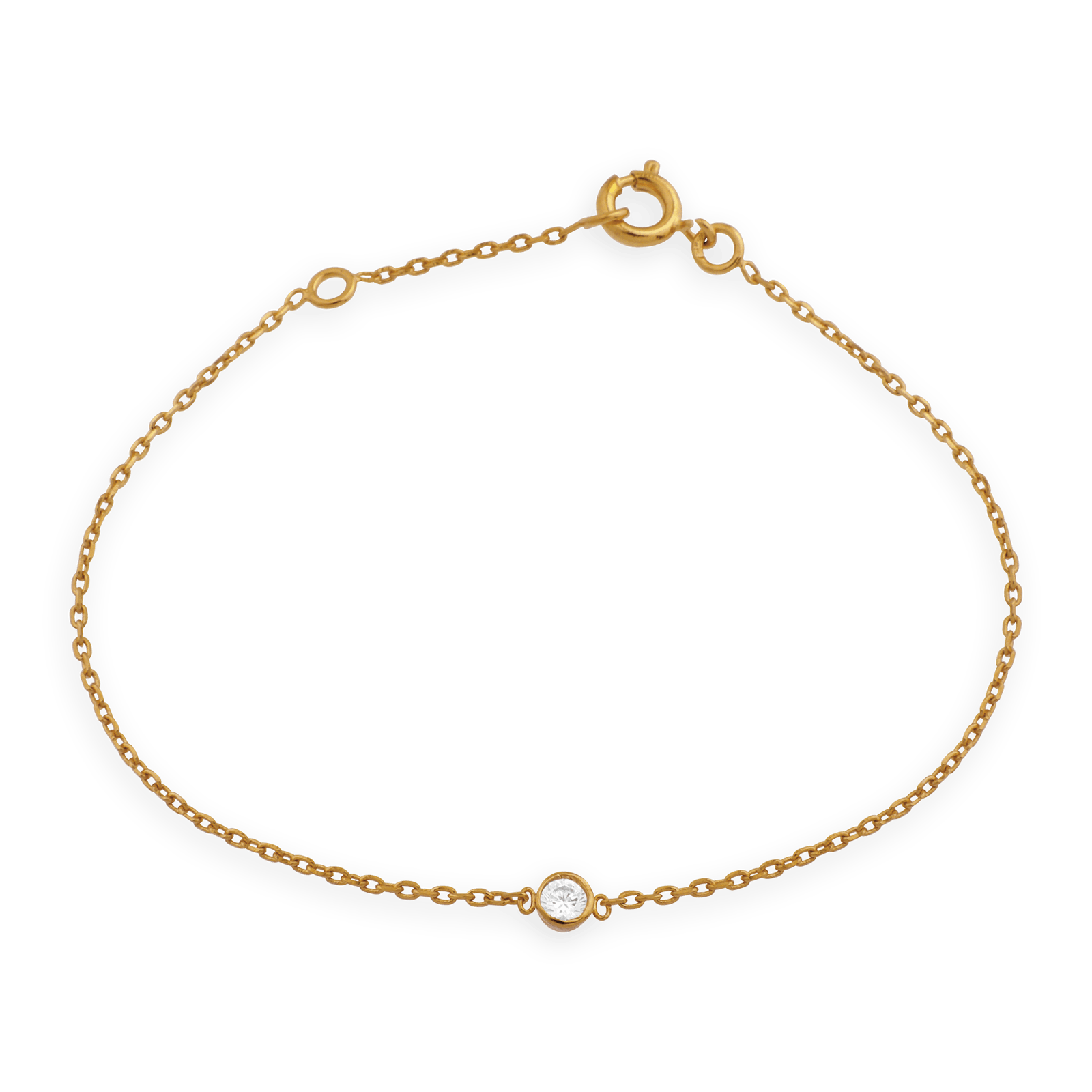 Bracelet Plaqué Or Zirconium Serti Clos