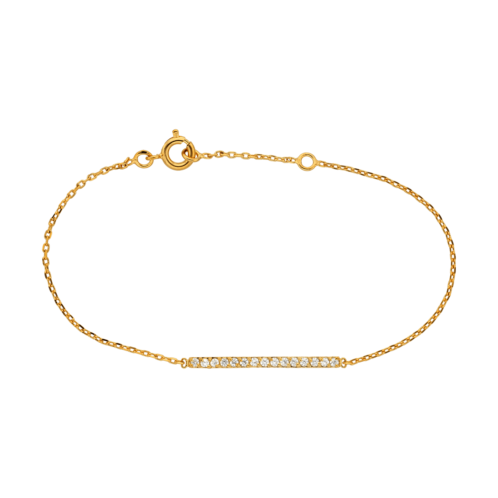 Bracelet Motif Zirconium 2*26mm 16A18cm Plaqué Or