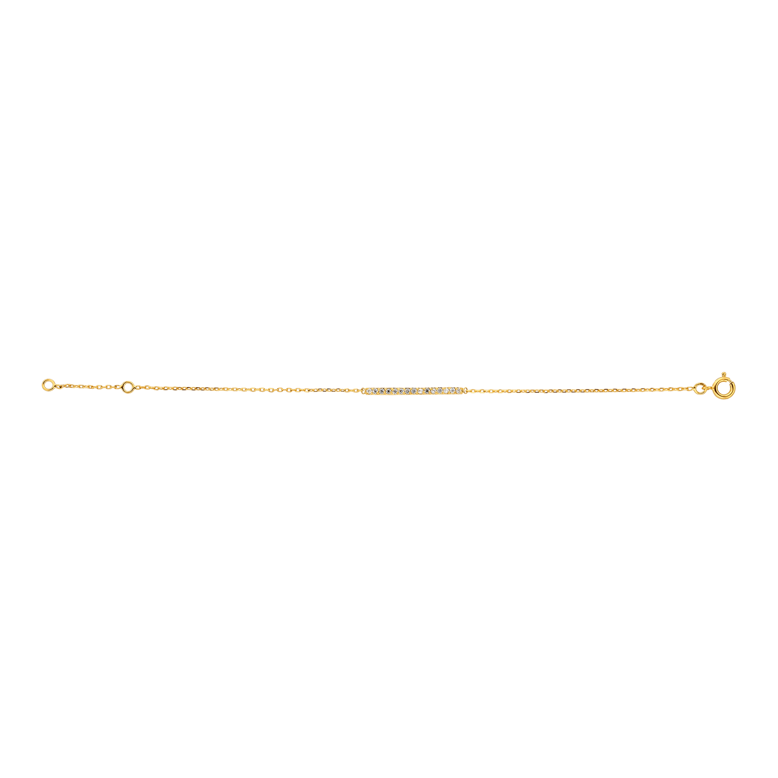 Bracelet Motif Zirconium 2*26mm 16A18cm Plaqué Or