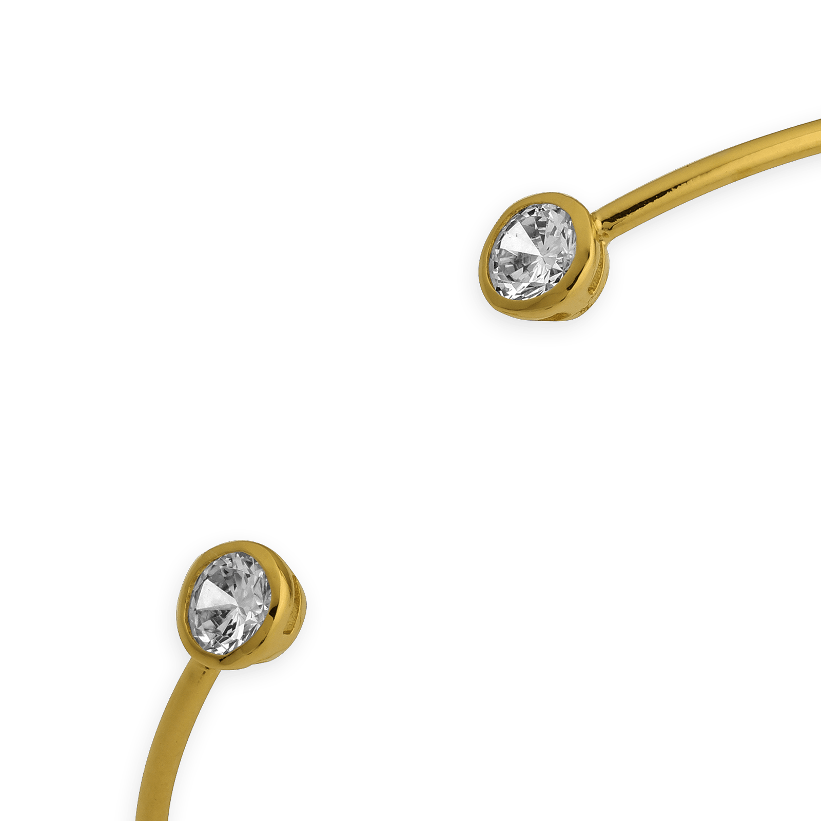 Jonc Plaqué Or ouvert Zirconium