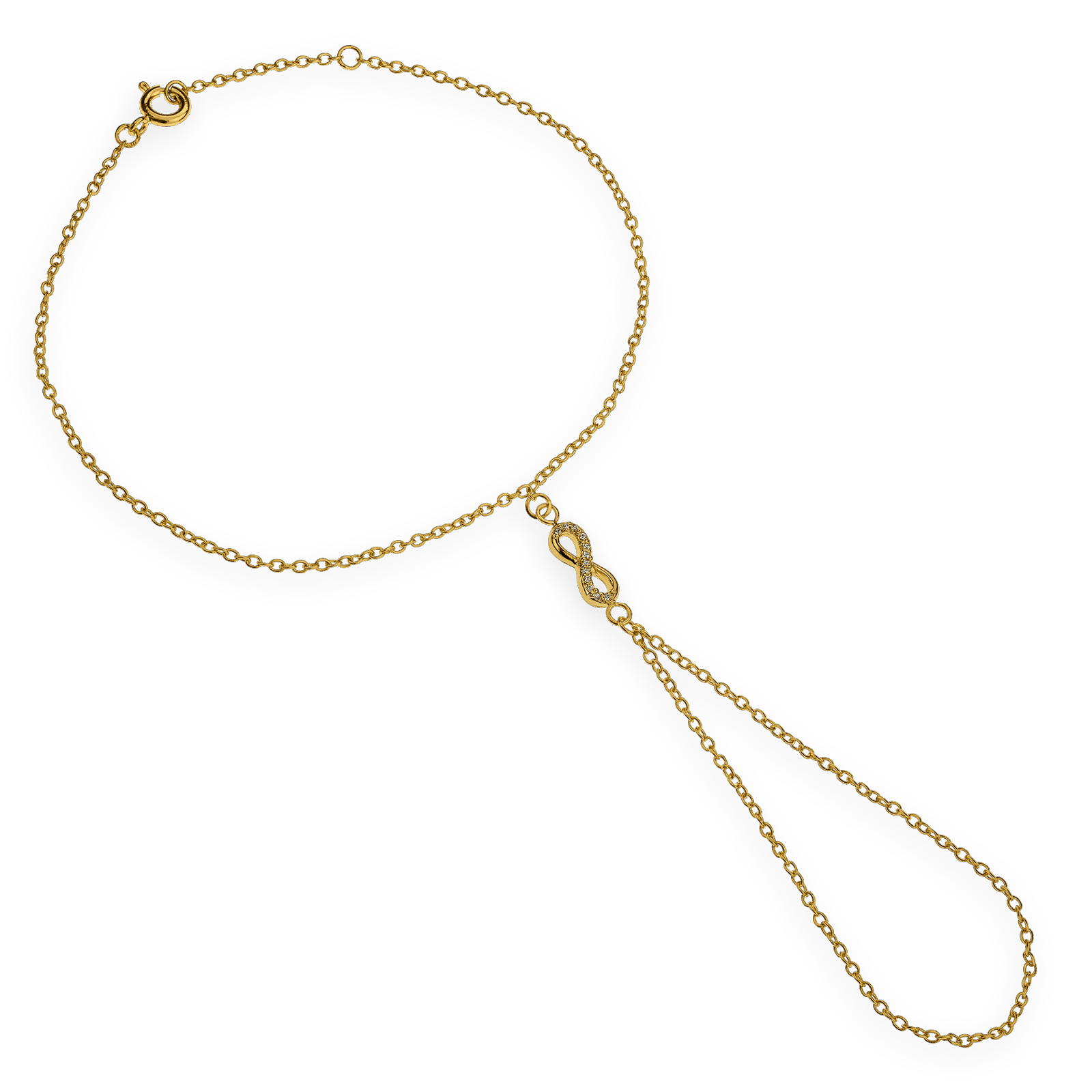 Chaîne Main Plaqué Or Infini Zirconium
