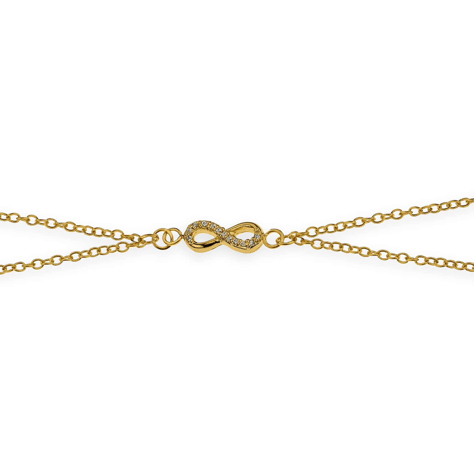 Chaîne Main Plaqué Or Infini Zirconium