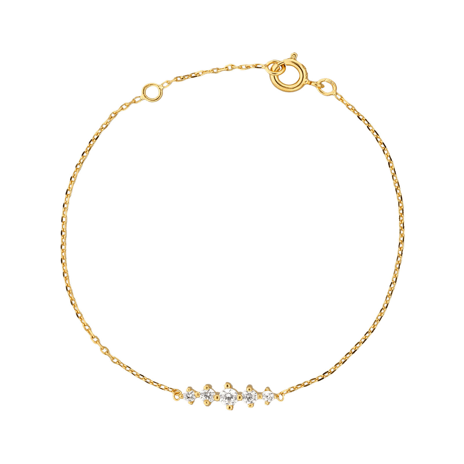 Bracelet Plaqué or 18 centimètres serti 5 OZ