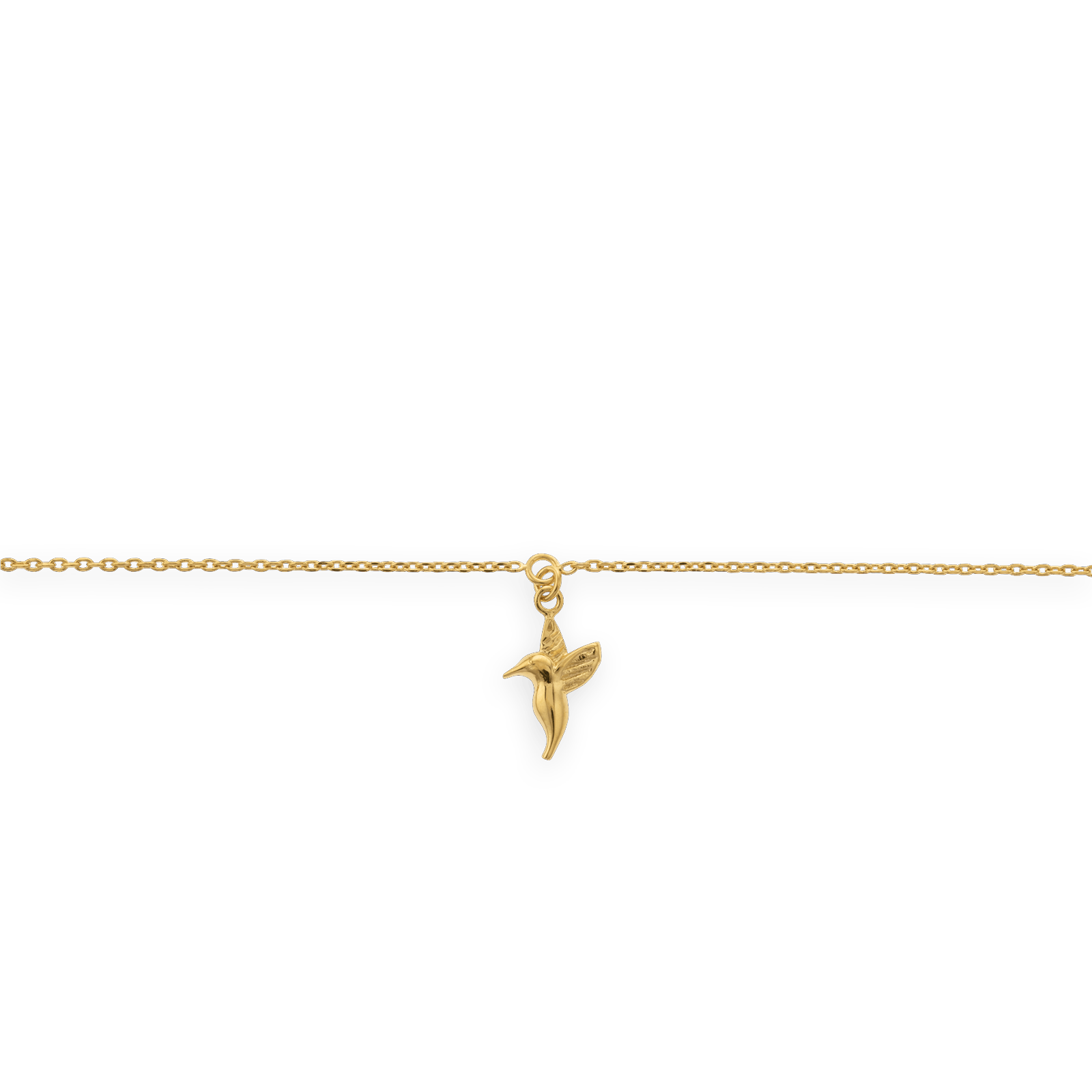 chaîne cheville plaqué or colibri
