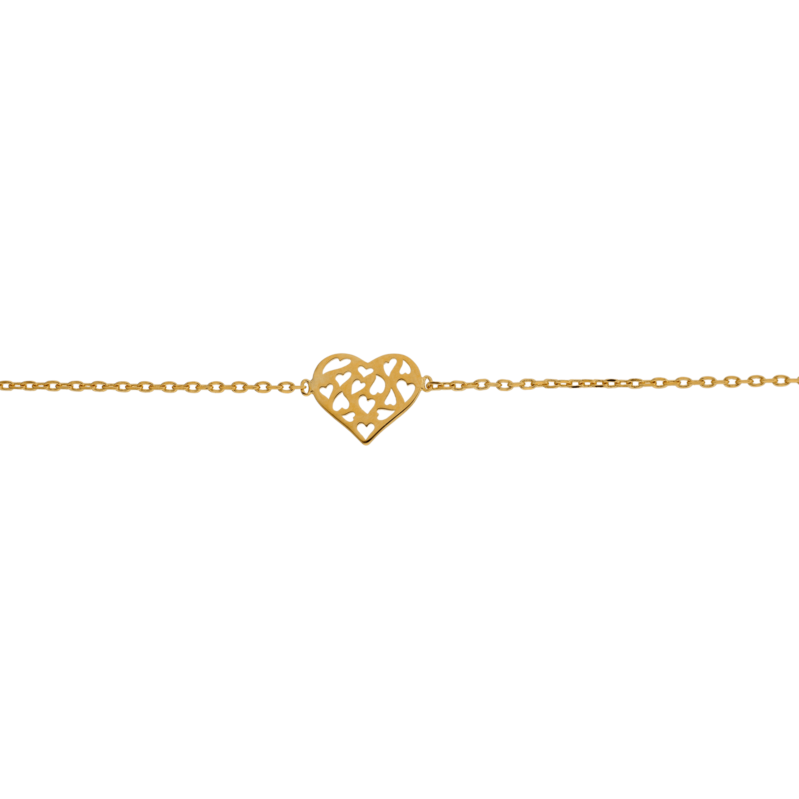 Bracelet Plaqué or 19 centimètres coeur