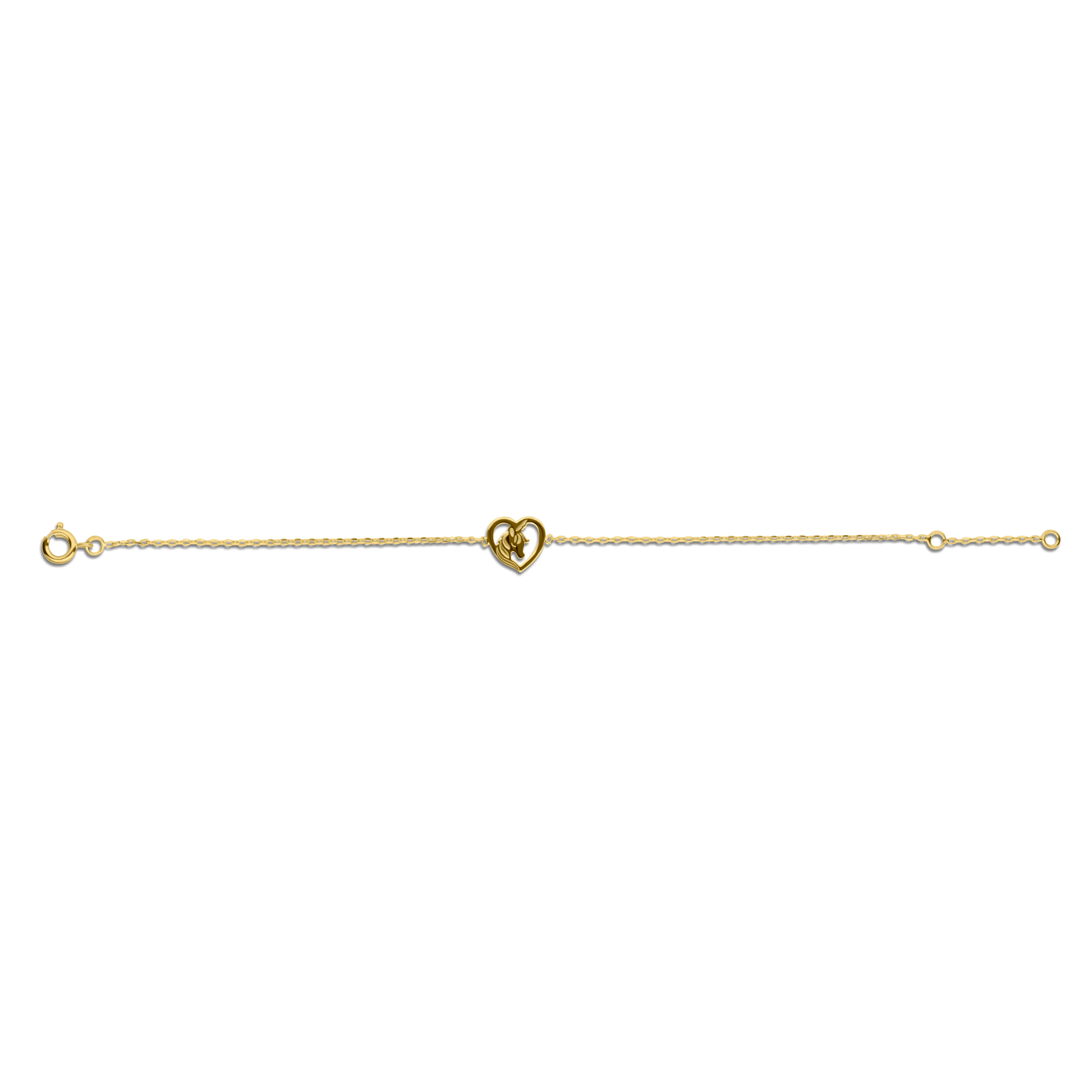 Bracelet Plaqué Or Cœur Licorne 10.1*9.7mm 16A18cm