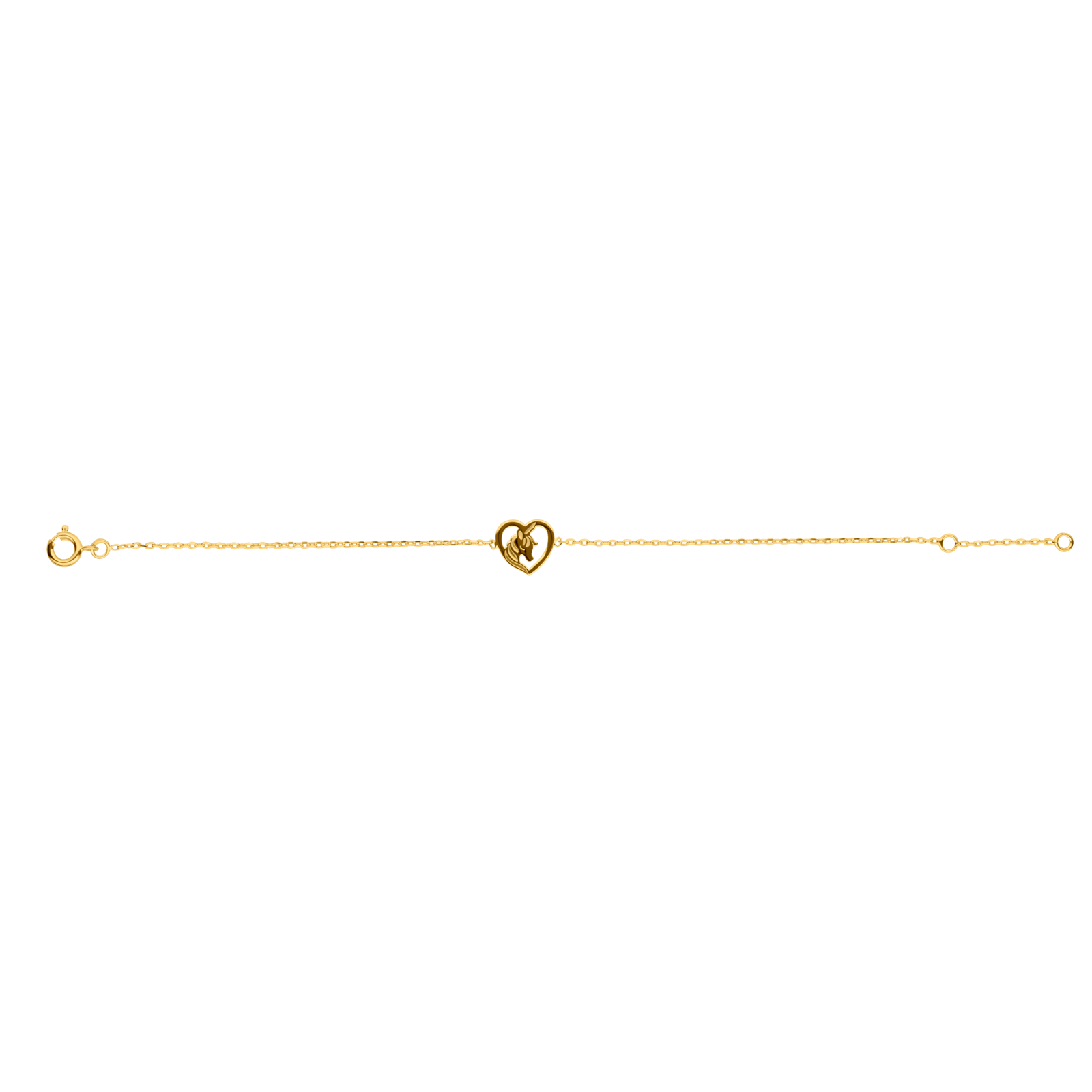Bracelet Plaqué Or Cœur Licorne 10.1*9.7mm 16A18cm