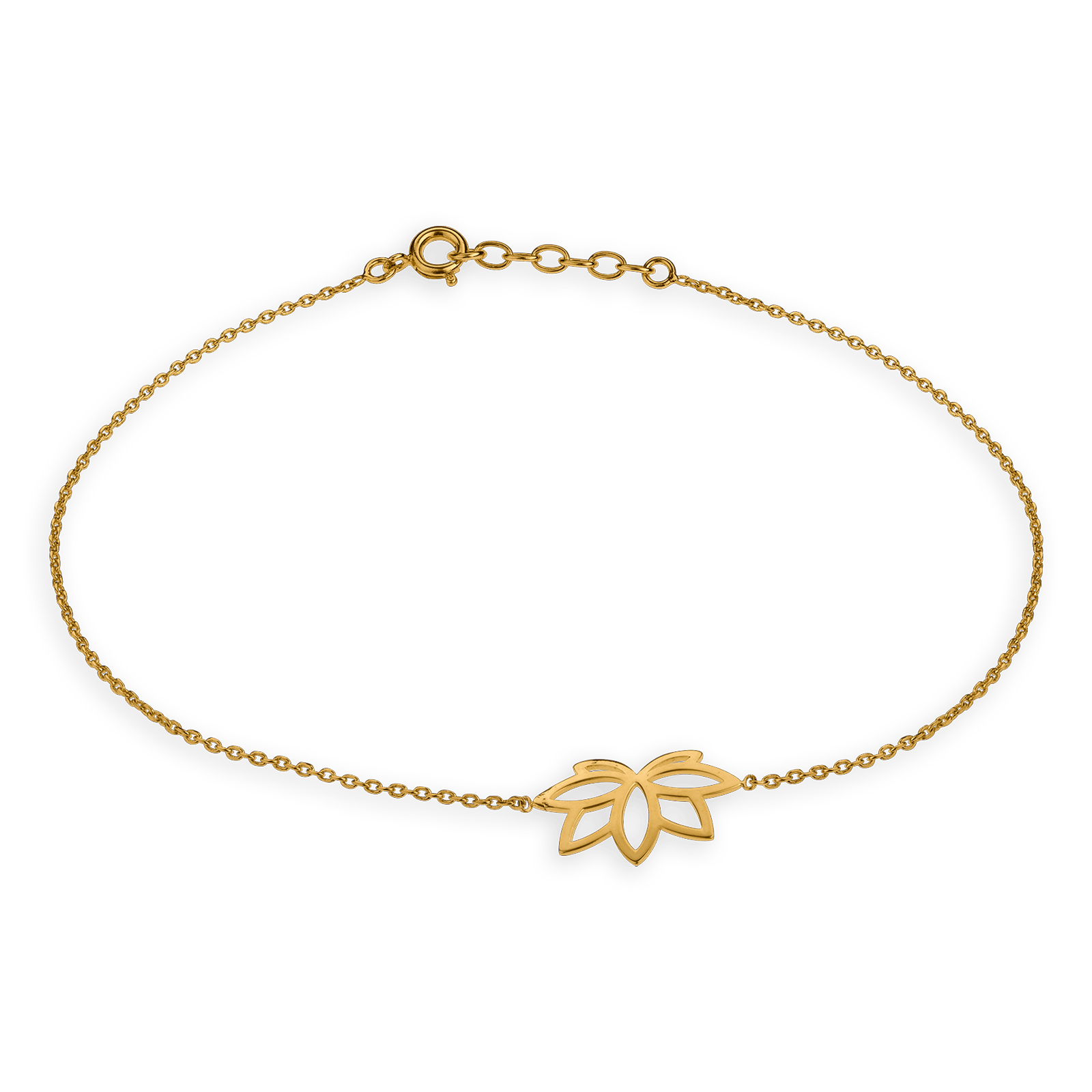 Chaîne Cheville Plaqué Or Fleur De Lotus