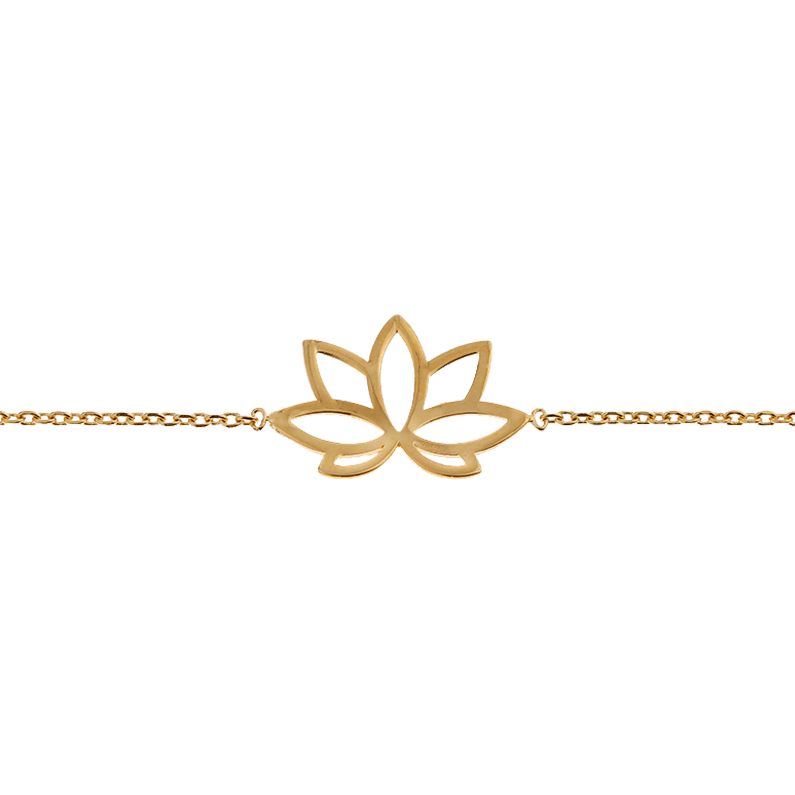 Bracelet Plaqué or Fleur de Lotus 17 plus 2 centimètres