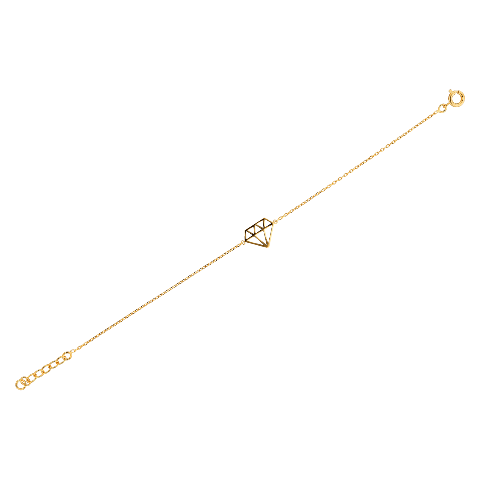 Bracelet  Forme Diamant 13*10mm 17A19cm Plaqué Or