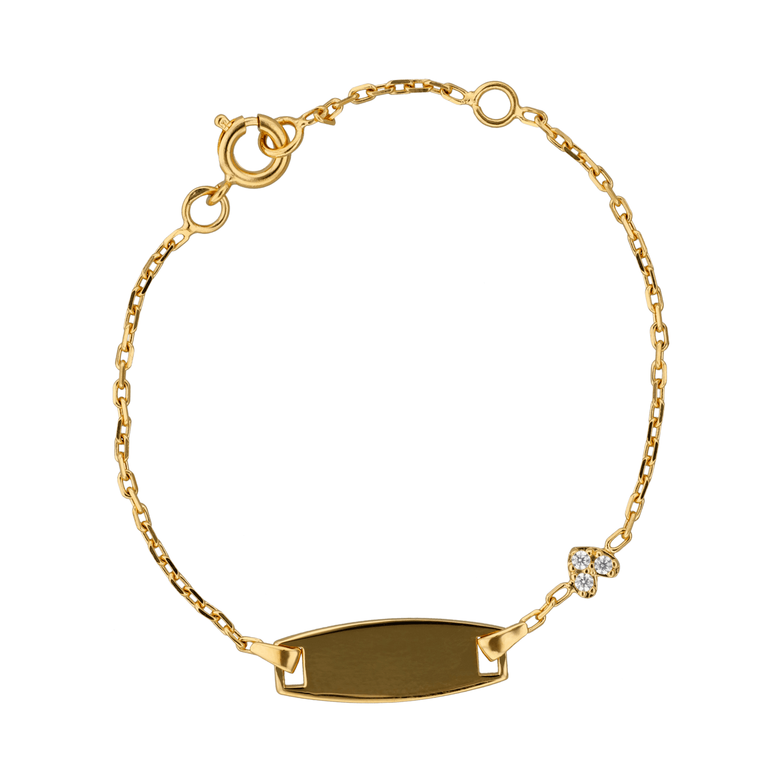 Bracelet Identité Chaîne1.5mm Plaq.7*19mm13A15cmPlaquéOr