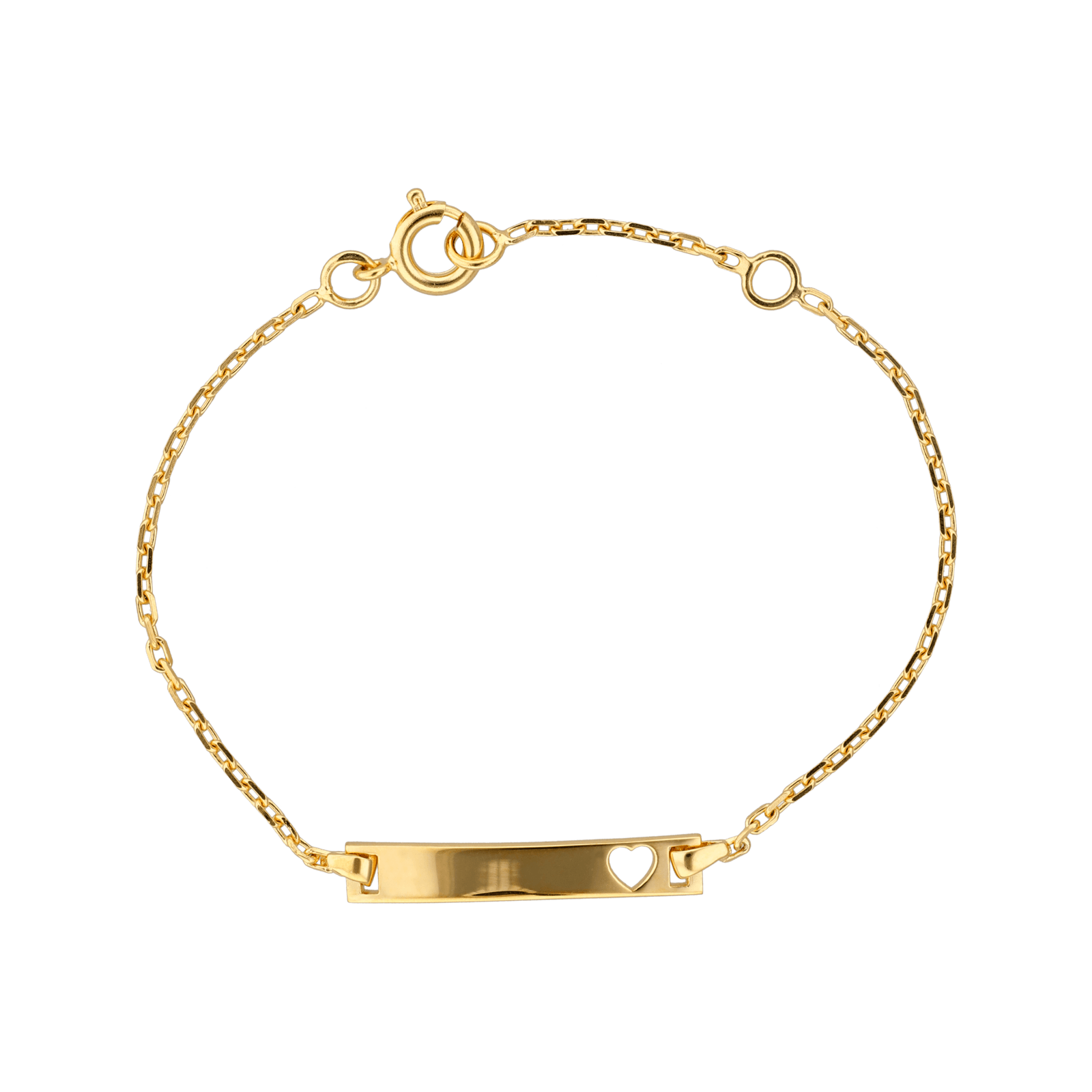 Bracelet Identité Chaîne1.5mm Plaq.4*23mm 13A15cmPlaquéOr