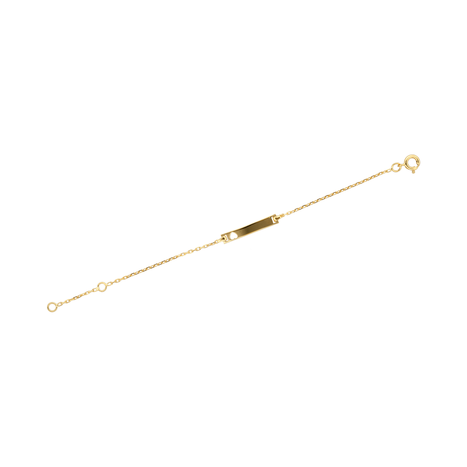Bracelet Identité Chaîne1.5mm Plaq.4*23mm 13A15cmPlaquéOr