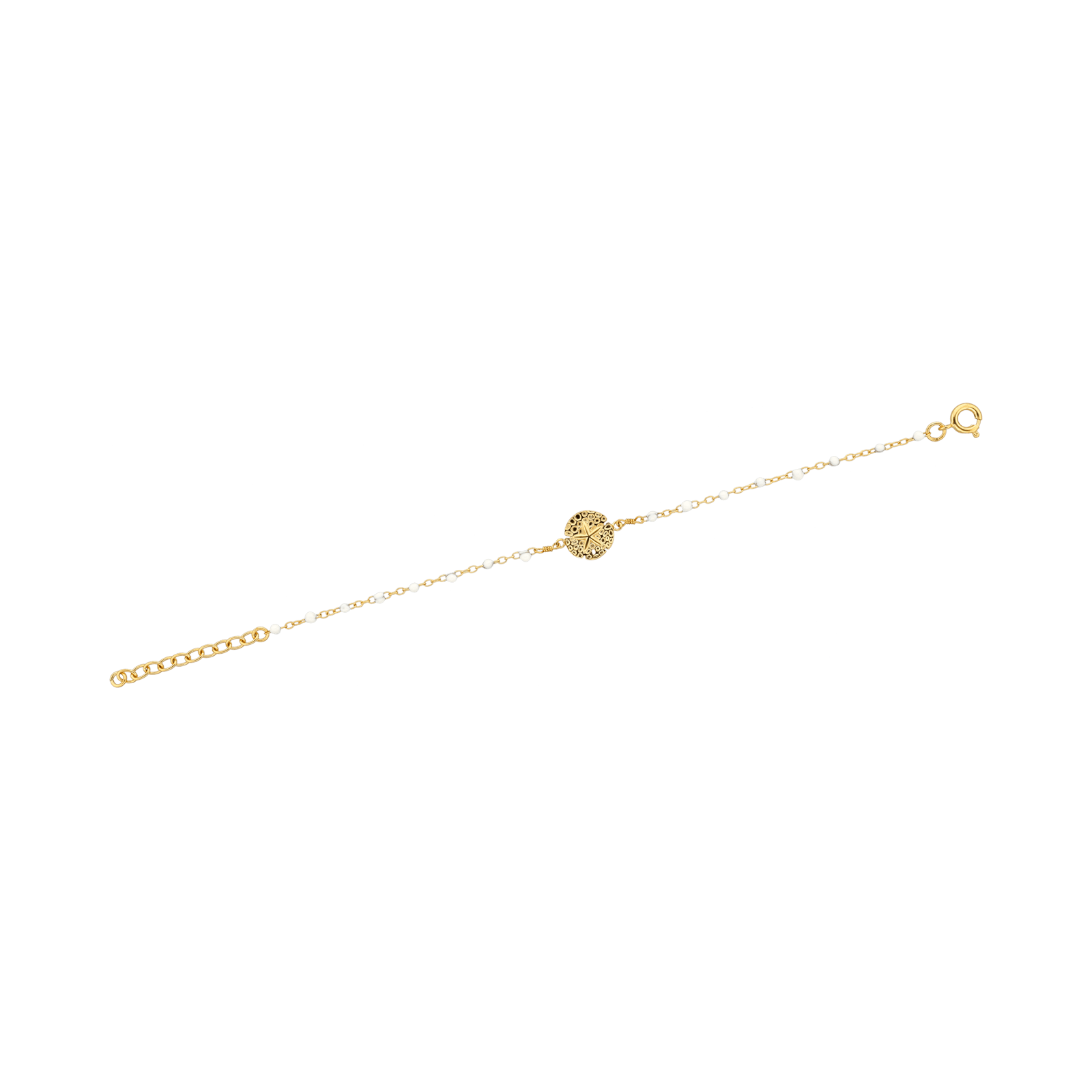 Chaîne Cheville Dollar Des Sables 10mm  25A27cm Plaqué Or