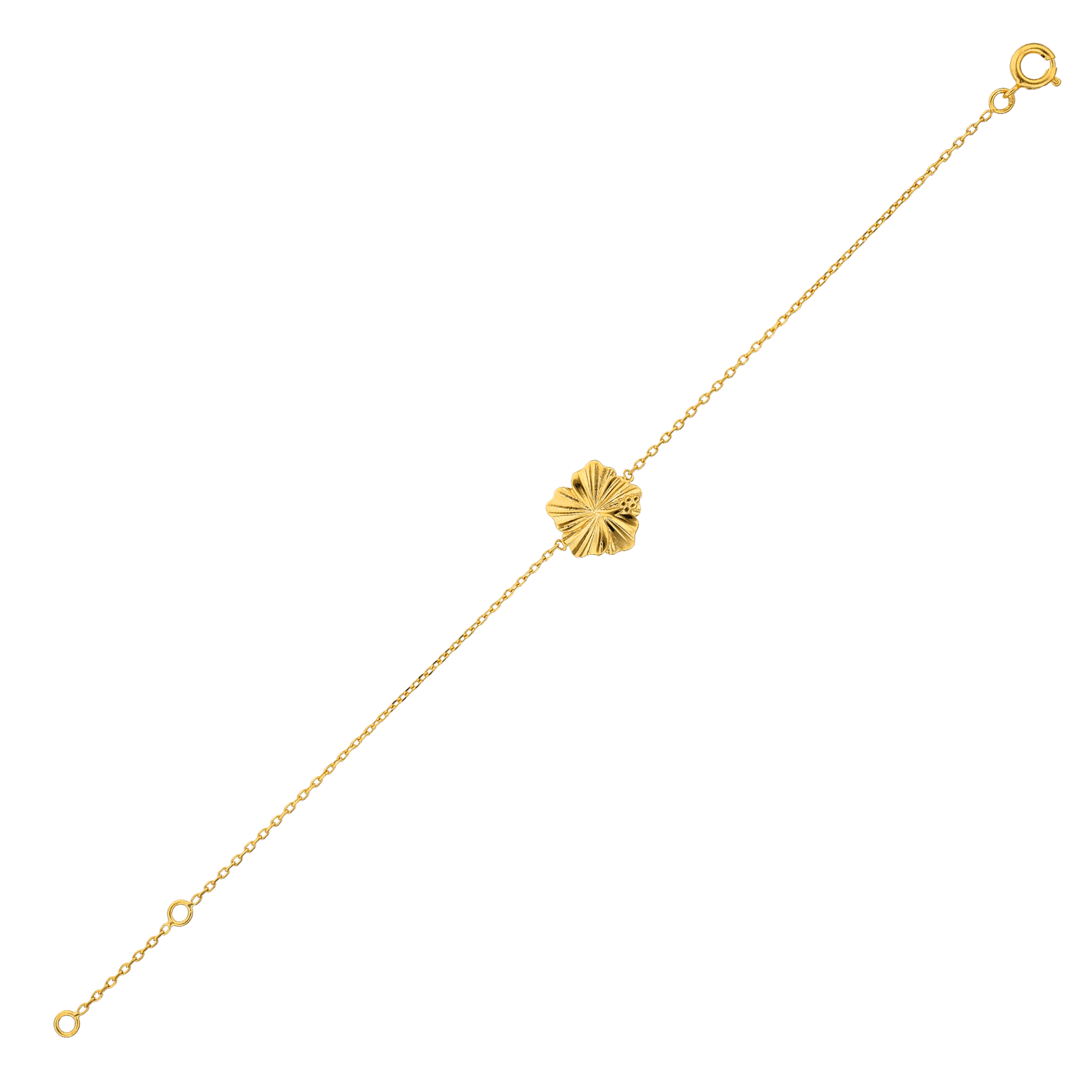 Bracelet Plaqué or hibicus 15.5 plus 2 centimètres
