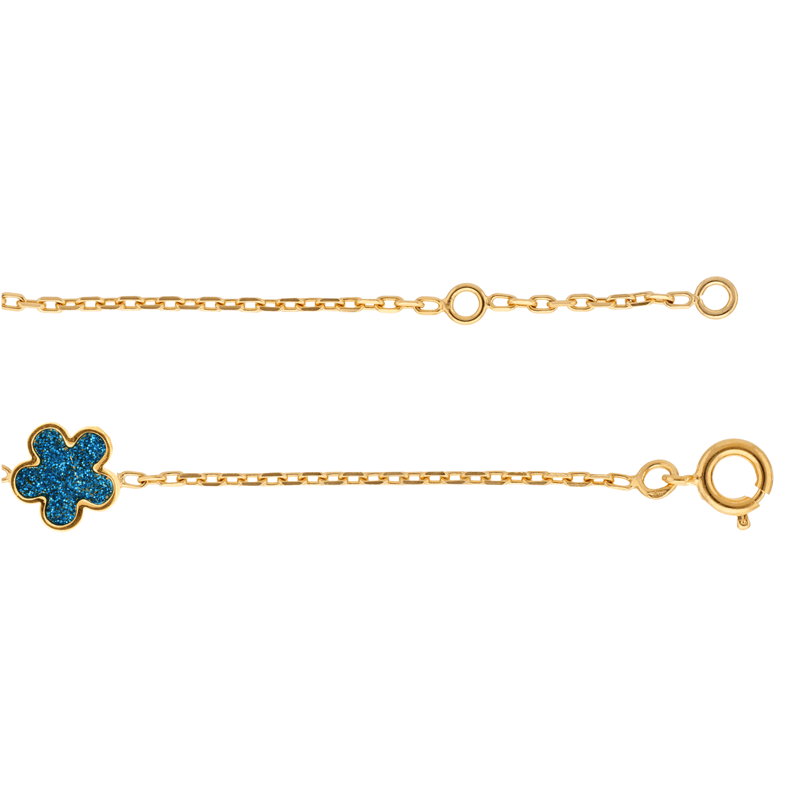 Identité enfant plaque ovale fleur paillettes bleu