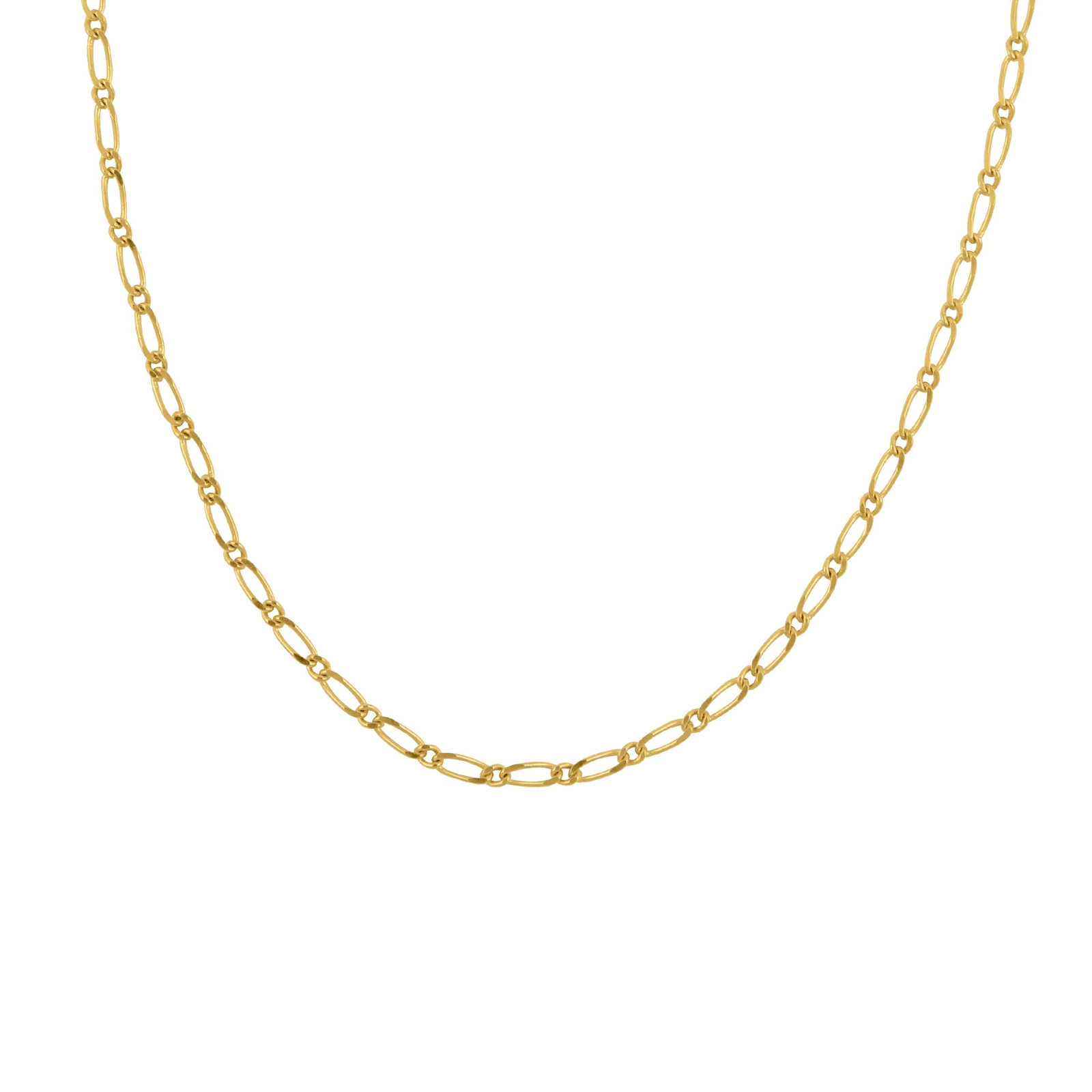 Collier Chaîne Maille Cheval Alterné 2.5mm 60cm Plaqué Or