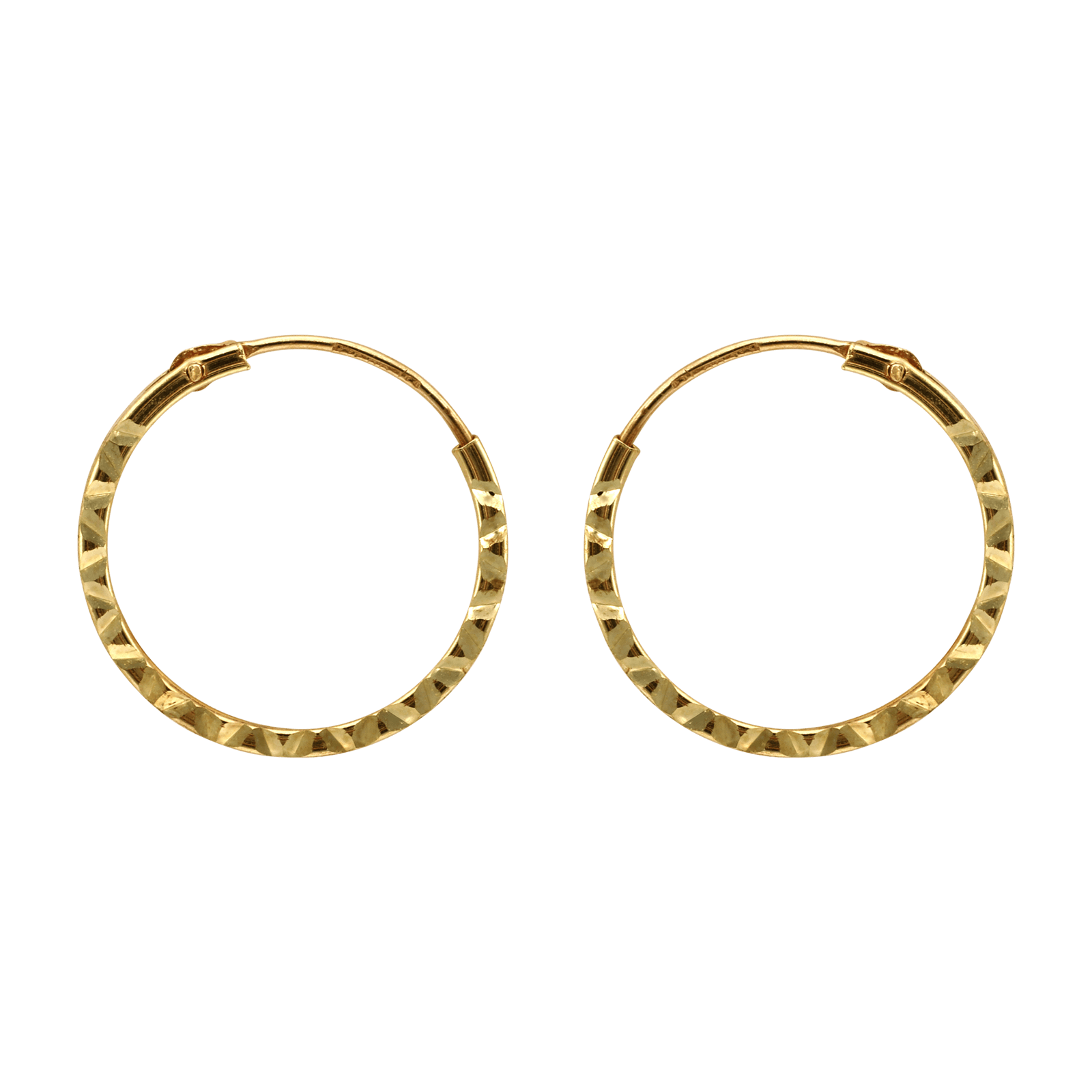 Créoles Diamanté OR375  14mm