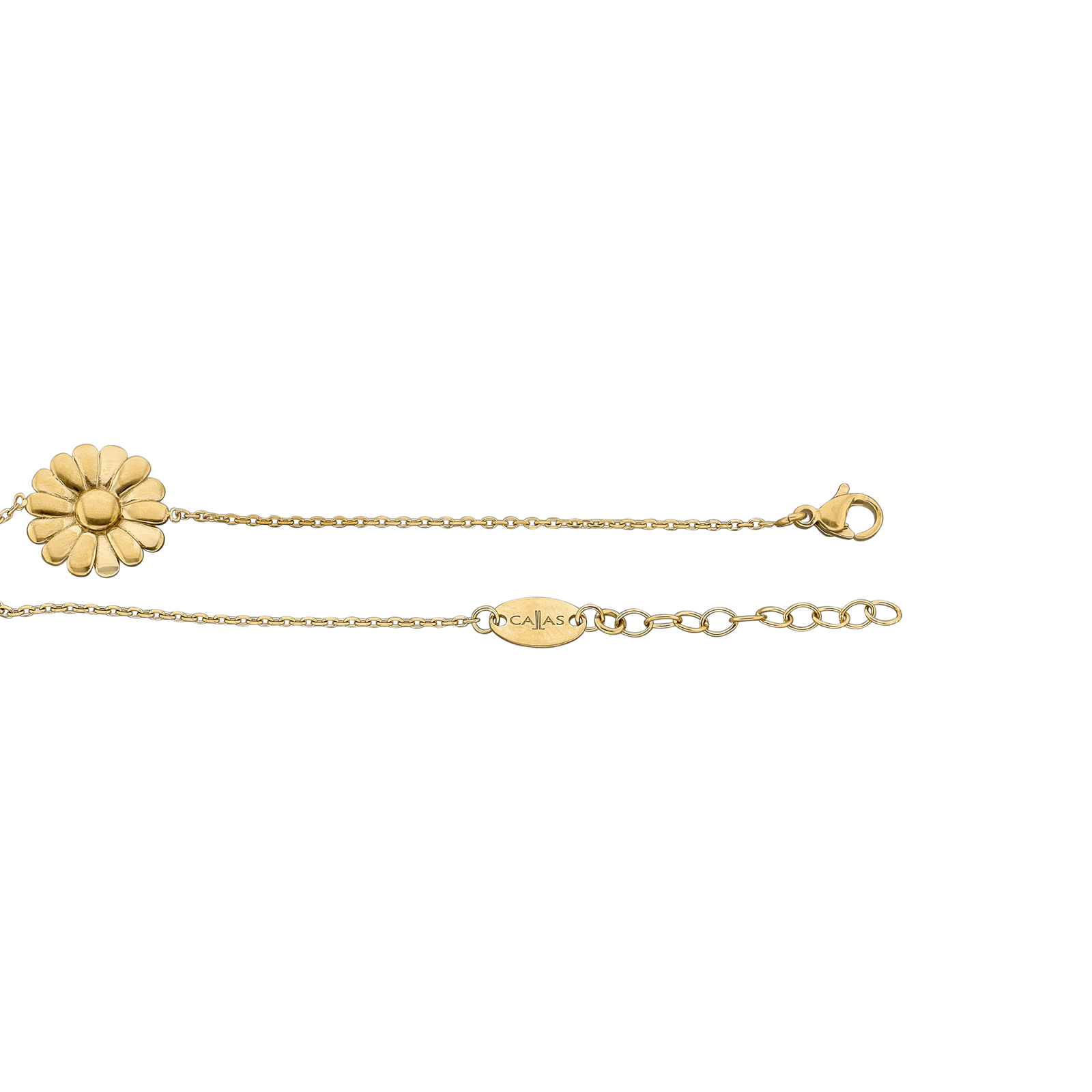 bracelet callas acier doré motif fleur 17 plus 3 mm