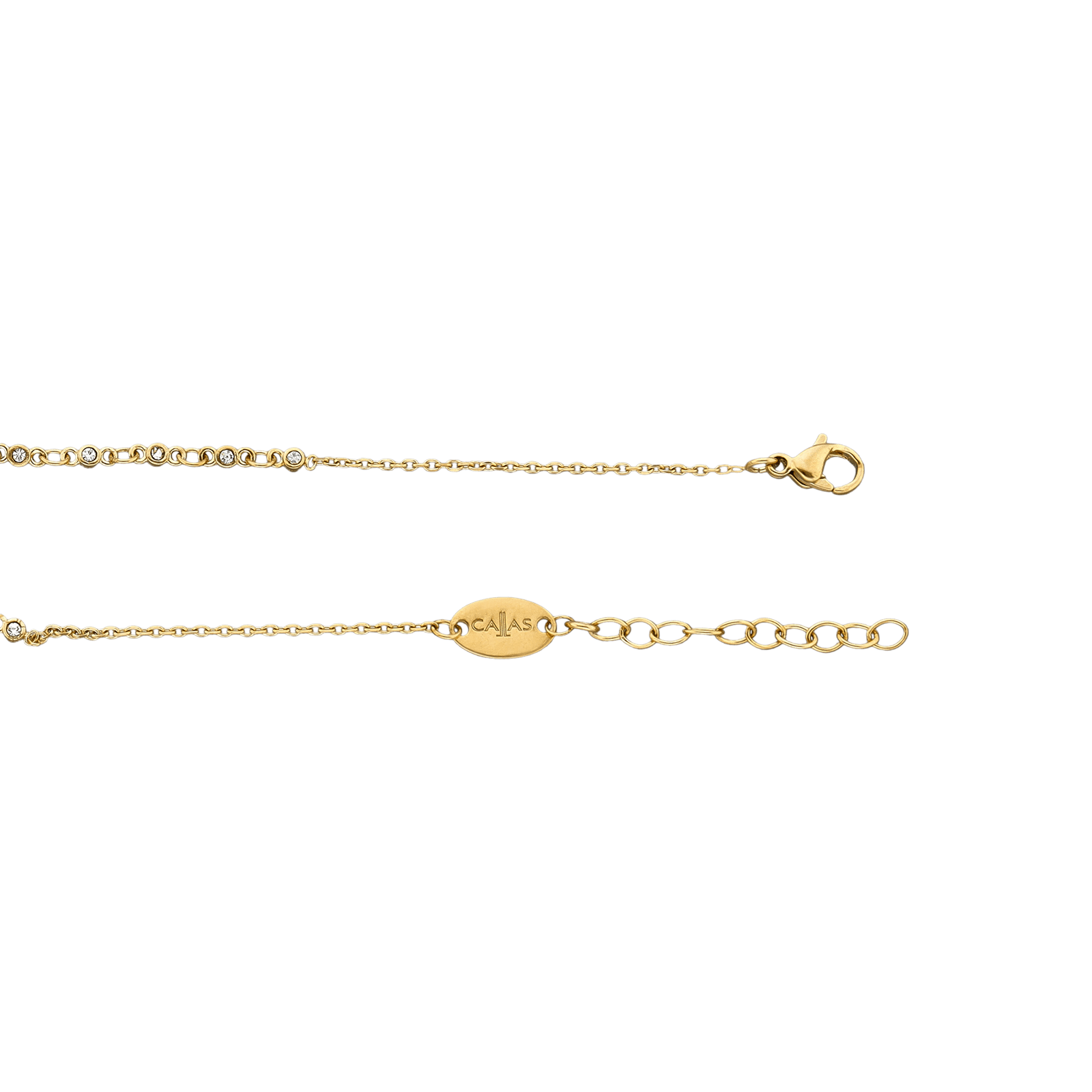 bracelet callas acier doré centre oxyde de zirconium pampille papillon 17 plus 3 mm