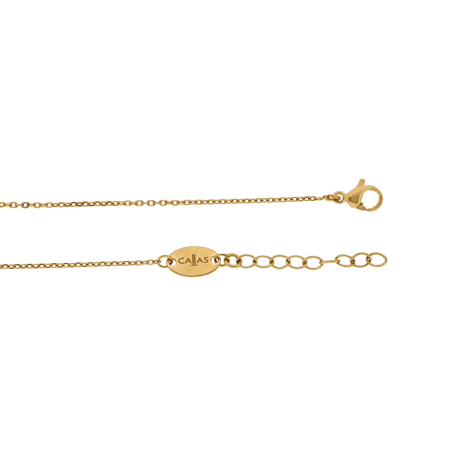 Bracelet Callas Acier doré Centre coeur Grand modèle Oxyde de Zirconium 17 plus 3 centimètres