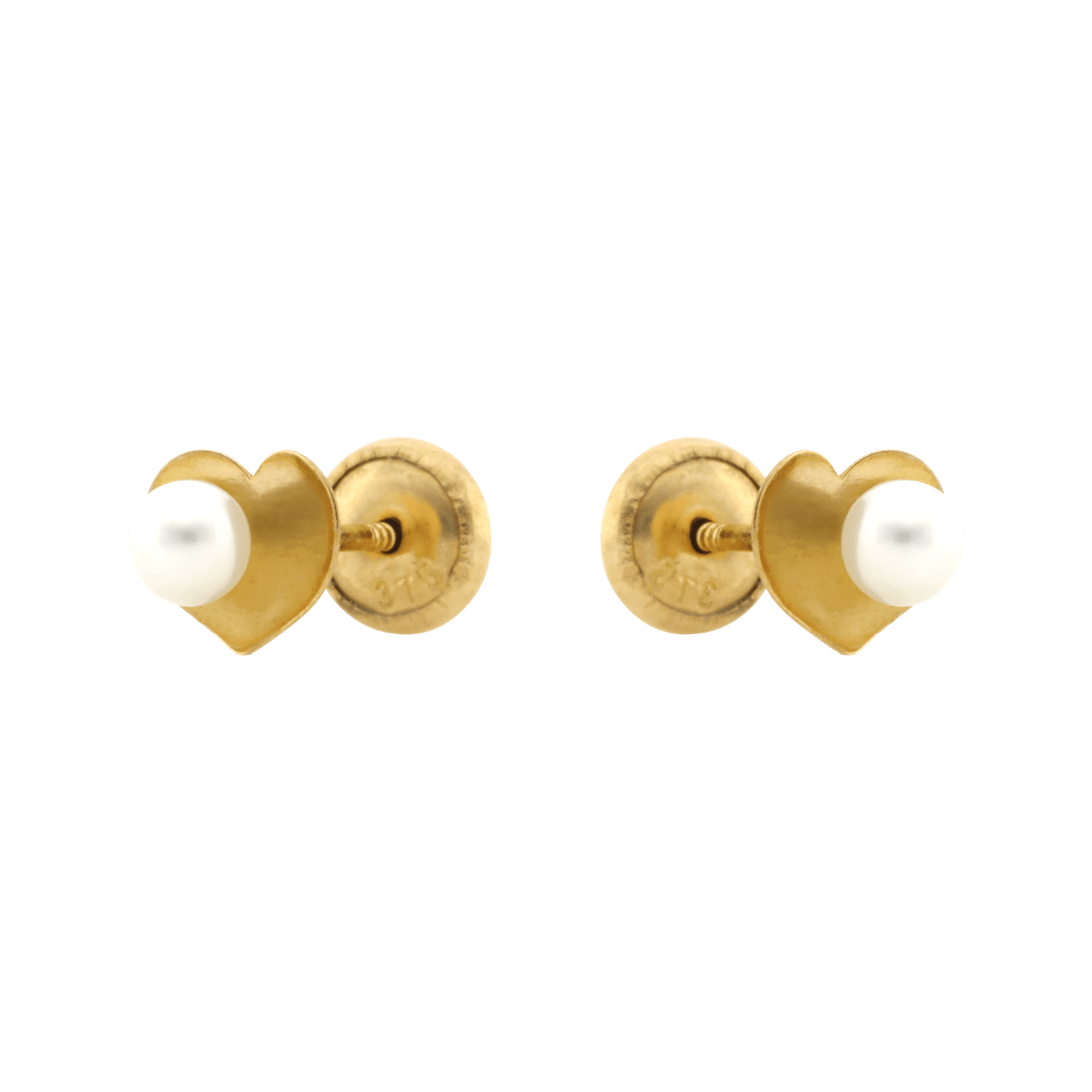 Boucles d'Oreilles vis Perle sur coeur