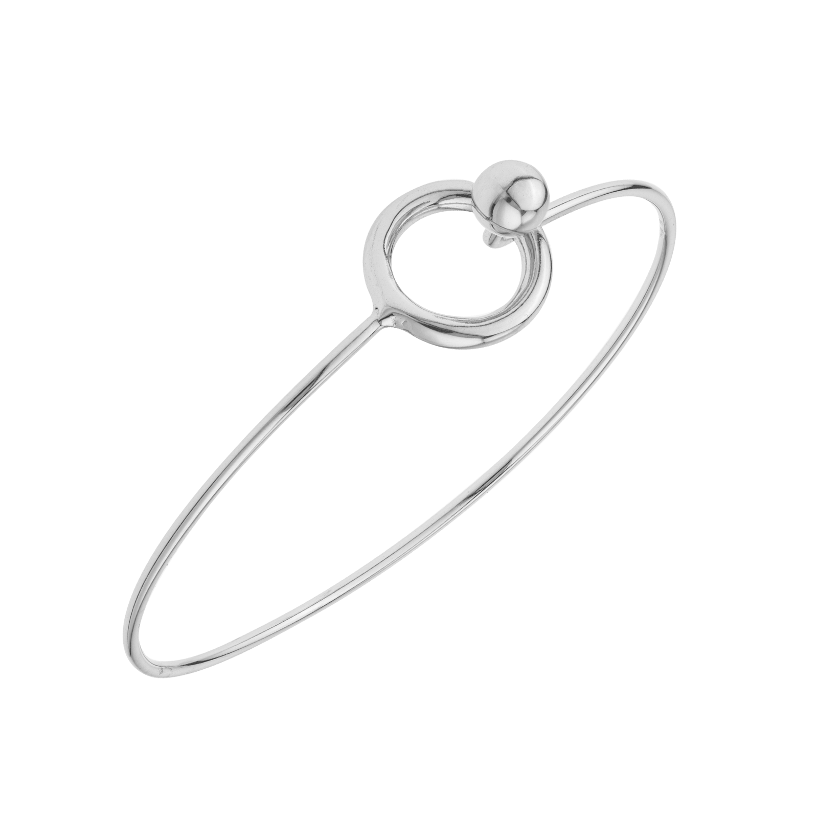 Jonc Argent 925 fermoir boule