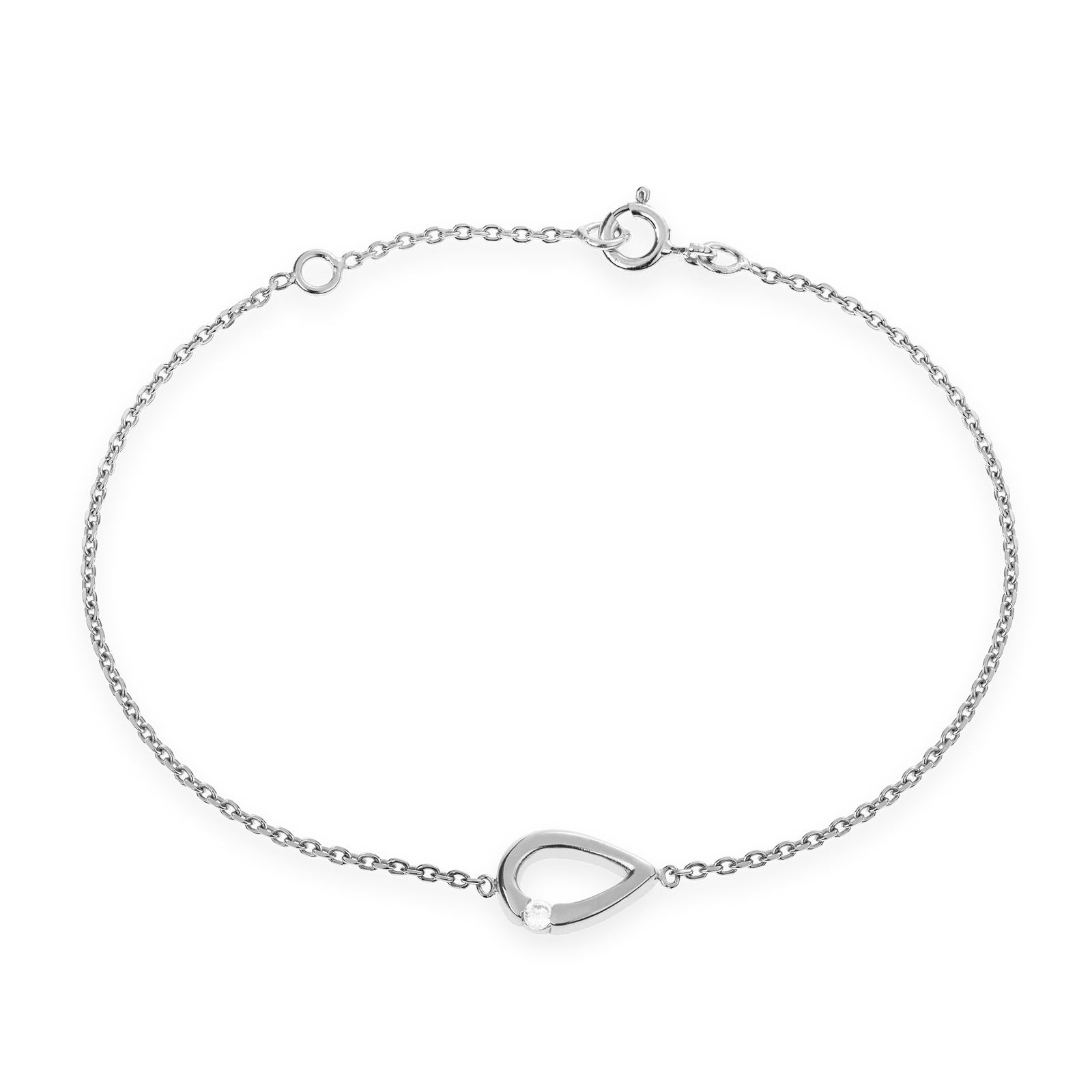 Bracelet Argent goute Oxyde de Zirconium 18cm
