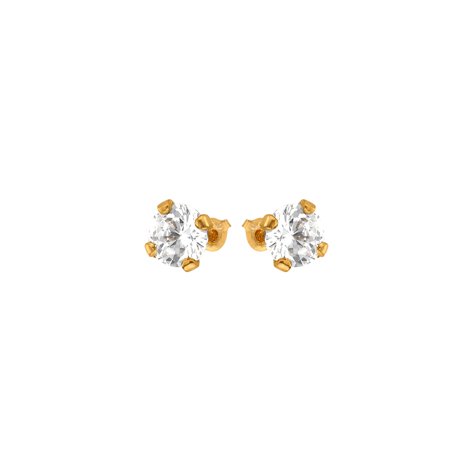Boucles d'Oreilles puce Oxyde de Zirconium blanc quatre millimètres poussette silicone