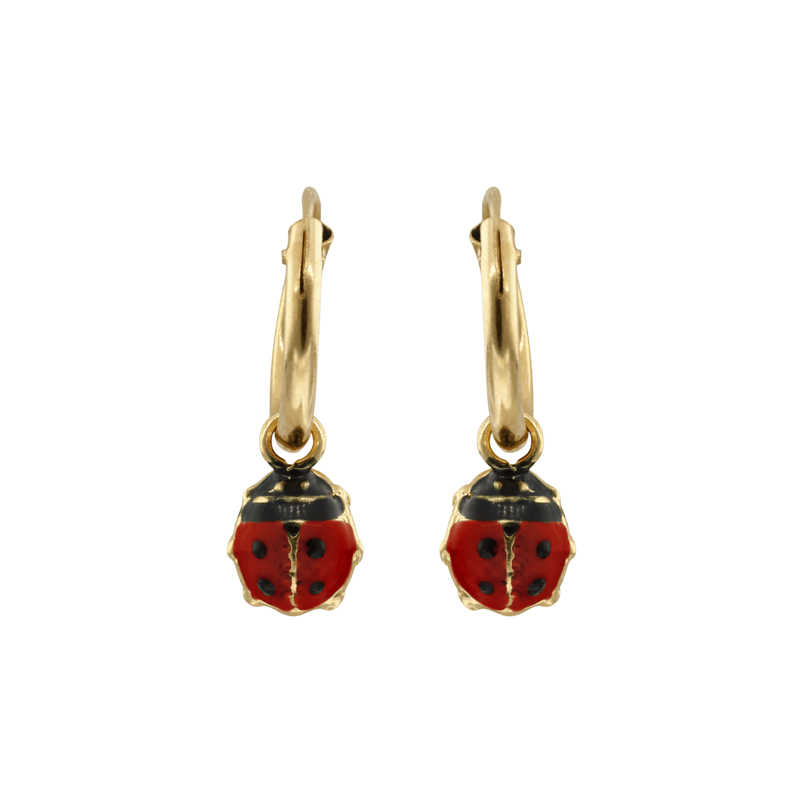 Créole Enfant Breloque coccinelle laqué rouge
