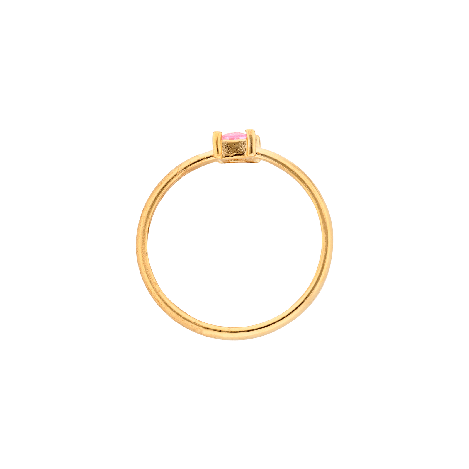 Bague Plaqué or Zirconia Cubique rectangle Oxyde de Zirconium Rose