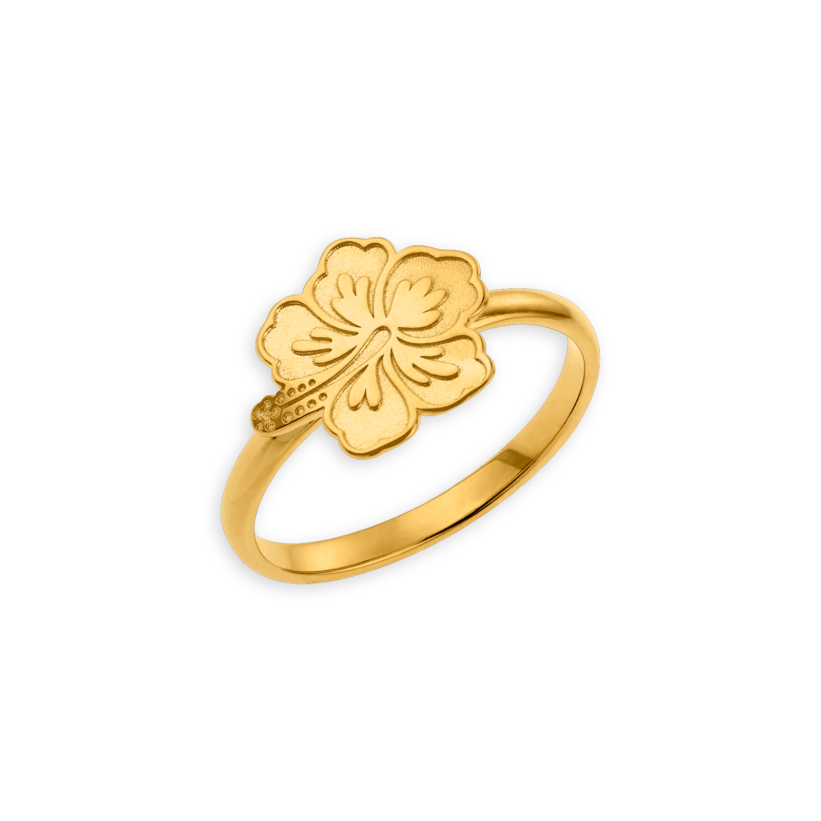 Bague Plaqué Or Hibiscus