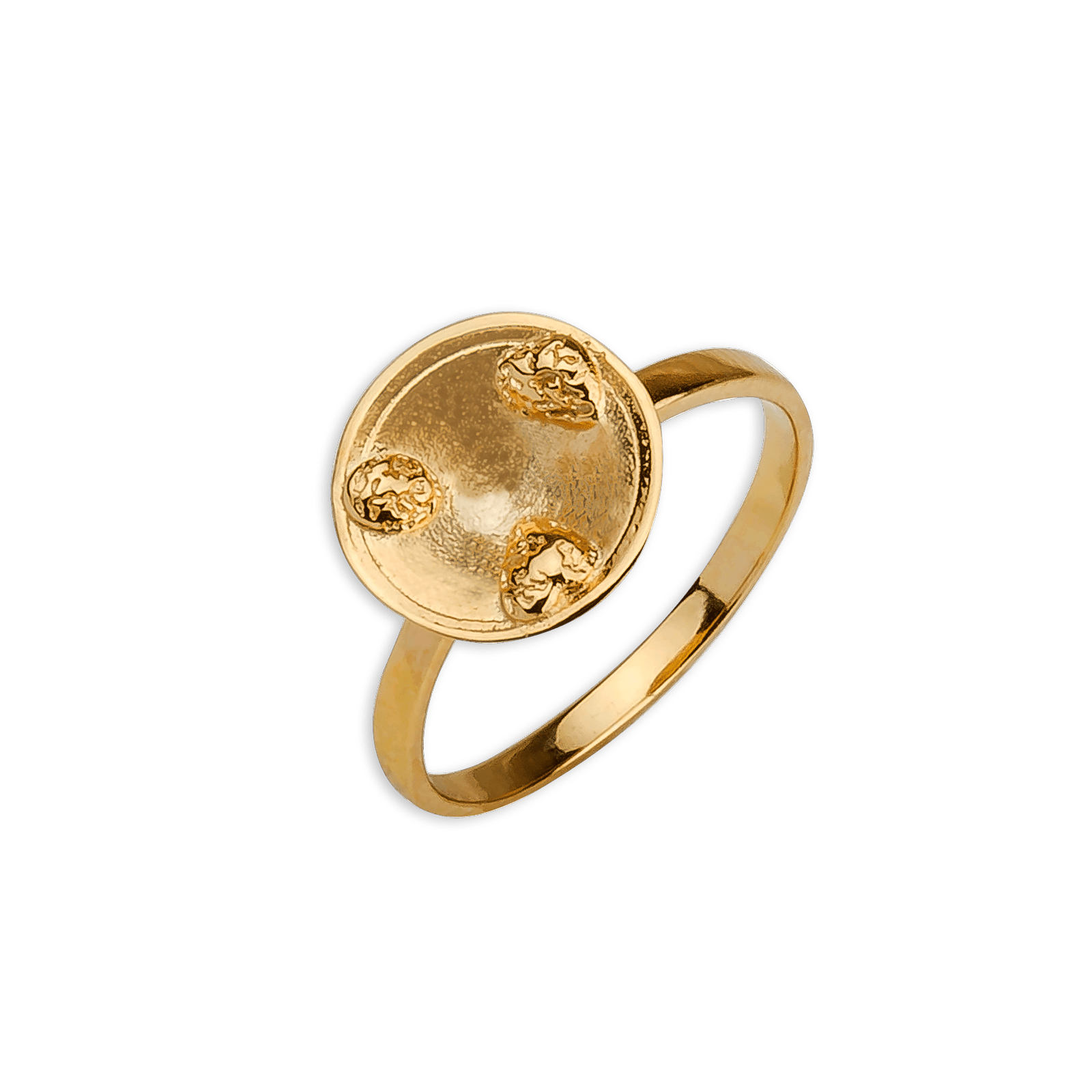 Bague Plaqué Or Batée 12mm Corps 2mm Taille 58