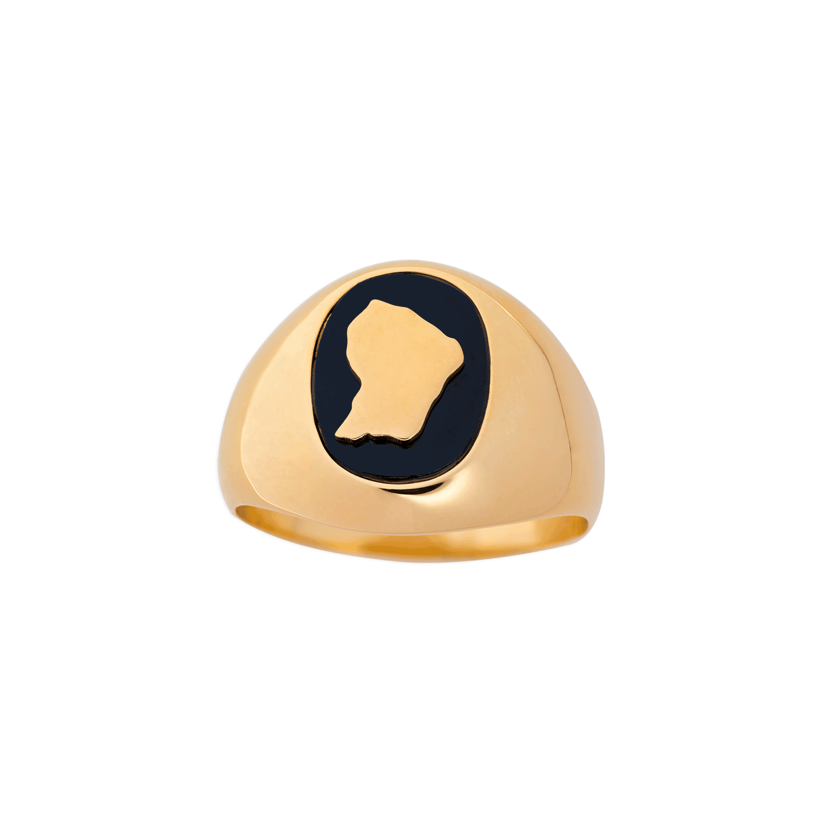 Chevalière Plaqué Or Onyx Guyane Taille 66